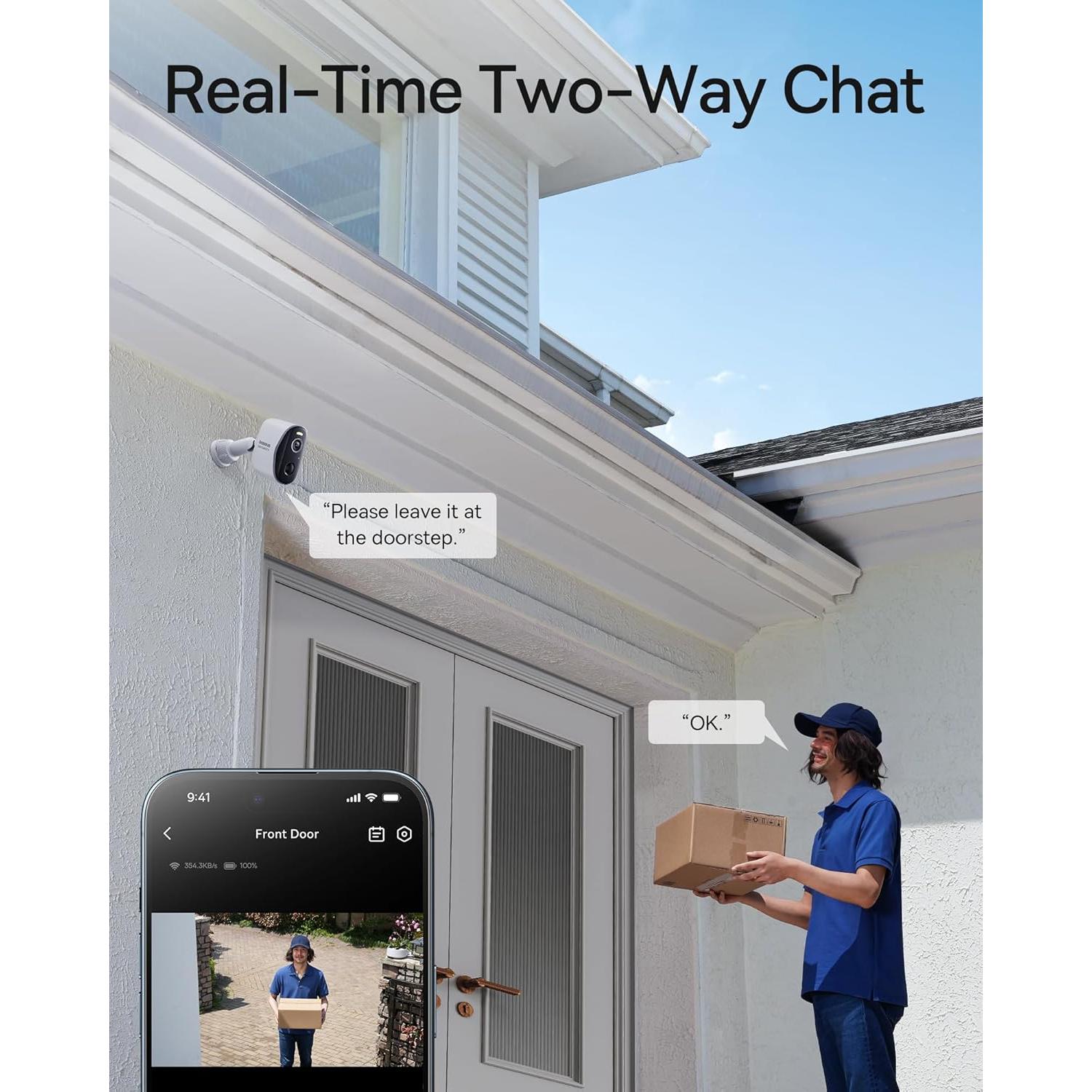 Kit de 2 Cámaras de Seguridad Inalámbricas Baseus N1 2K