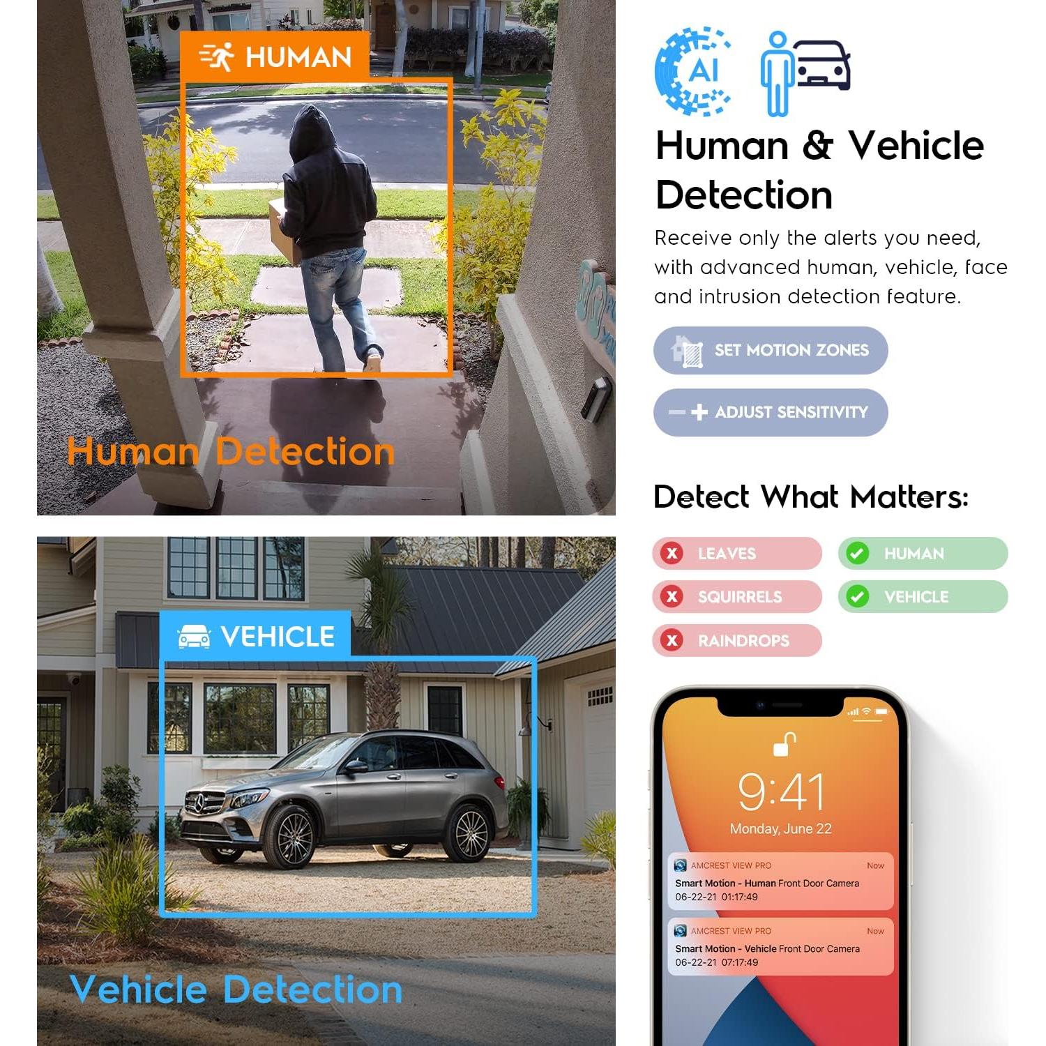 Cámara IP PoE Amcrest UltraHD 4K 8MP Visión Nocturna 15m
