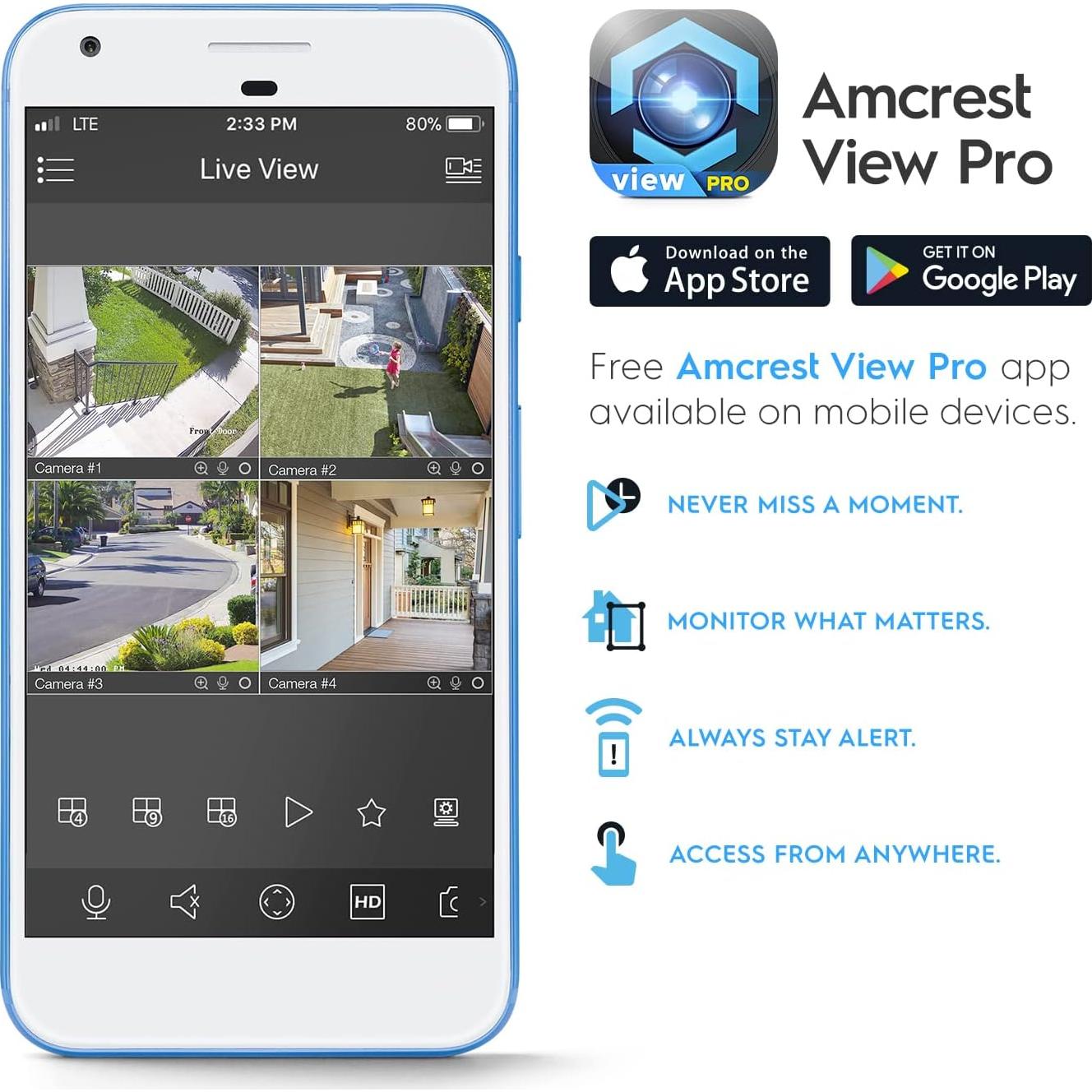Cámara IP PoE Amcrest UltraHD 4K 8MP Visión Nocturna 15m