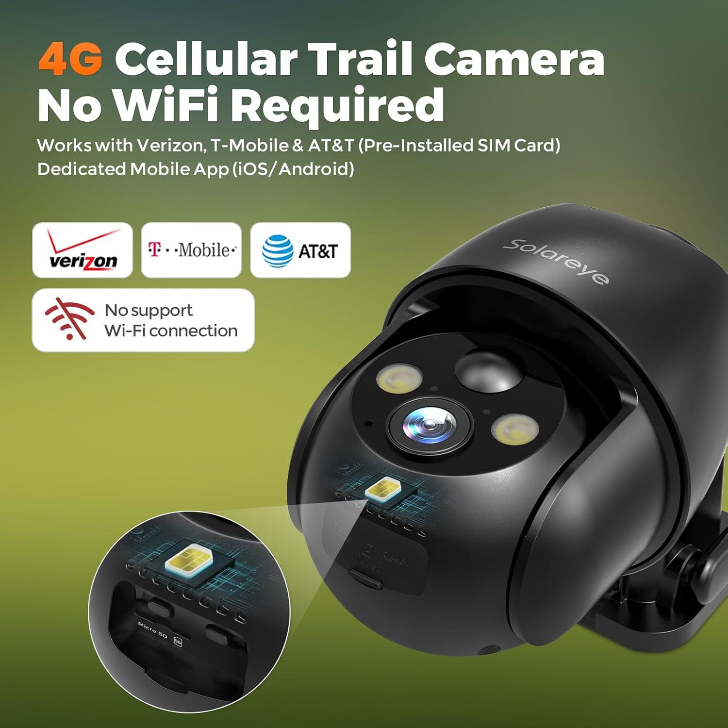 Cámara de Seguridad 4G LTE Solareye con Visión Nocturna 2K