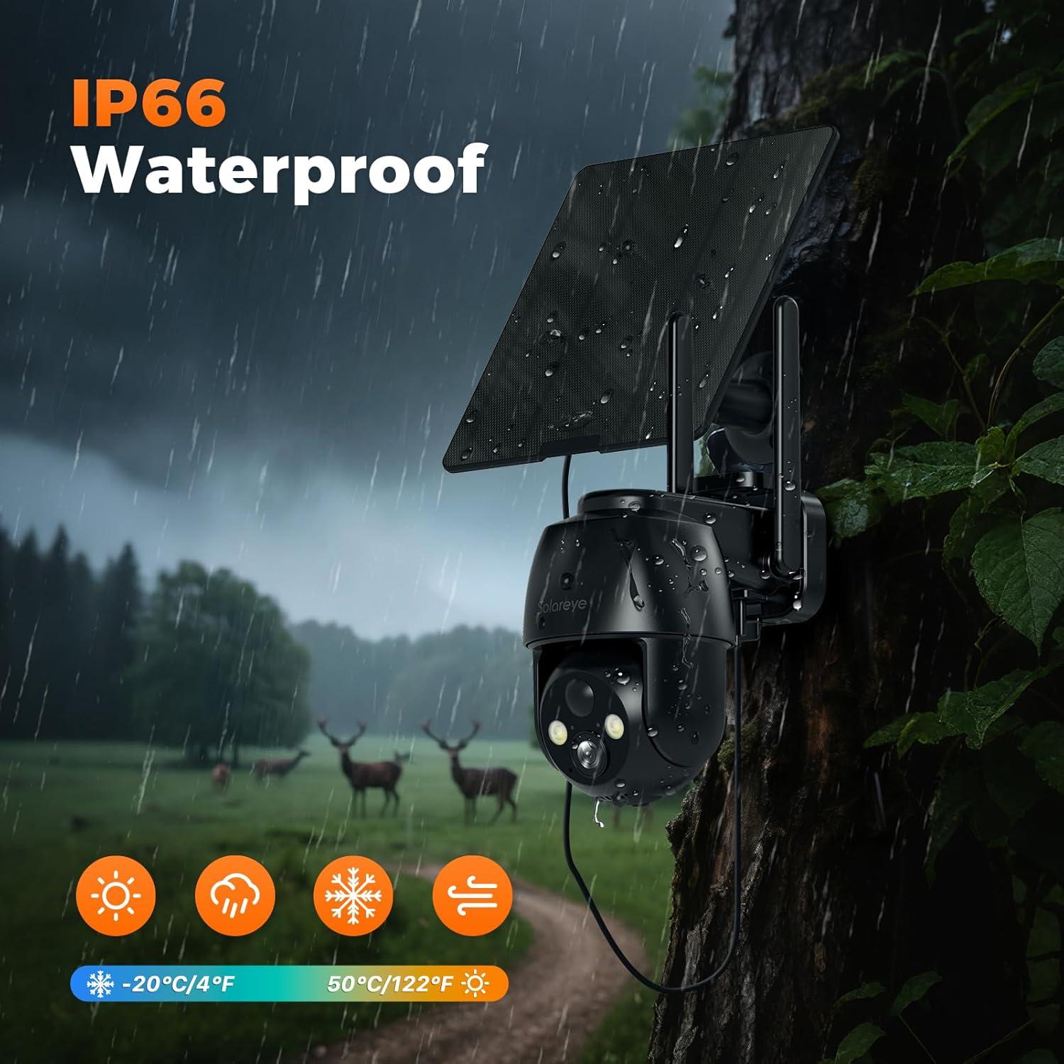 Cámara de Seguridad 4G LTE Solareye con Visión Nocturna 2K