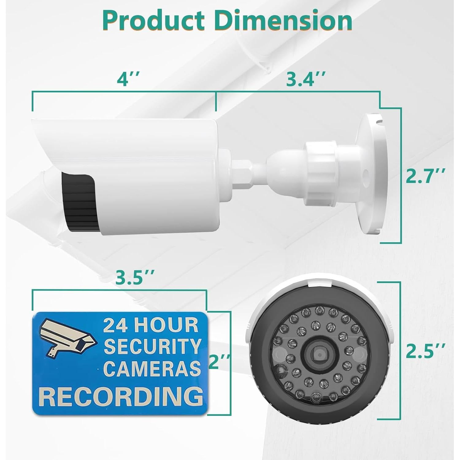 Cámara Falsa WALI TC-W2 Dome LED 2 Paquetes Blanca