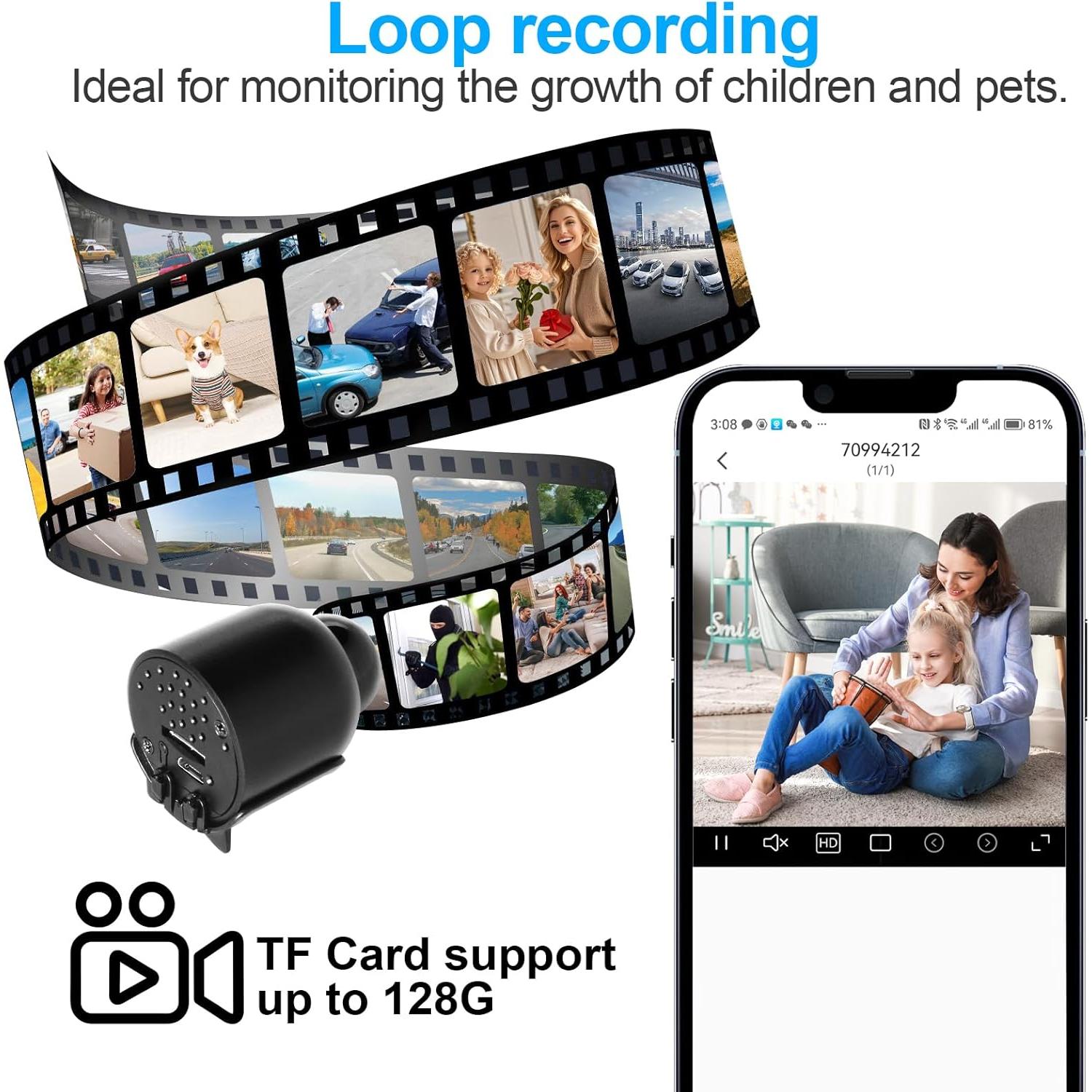 Cámara IP WiFi Inalámbrica Rettru QH5 HD 1080P con Visión Nocturna