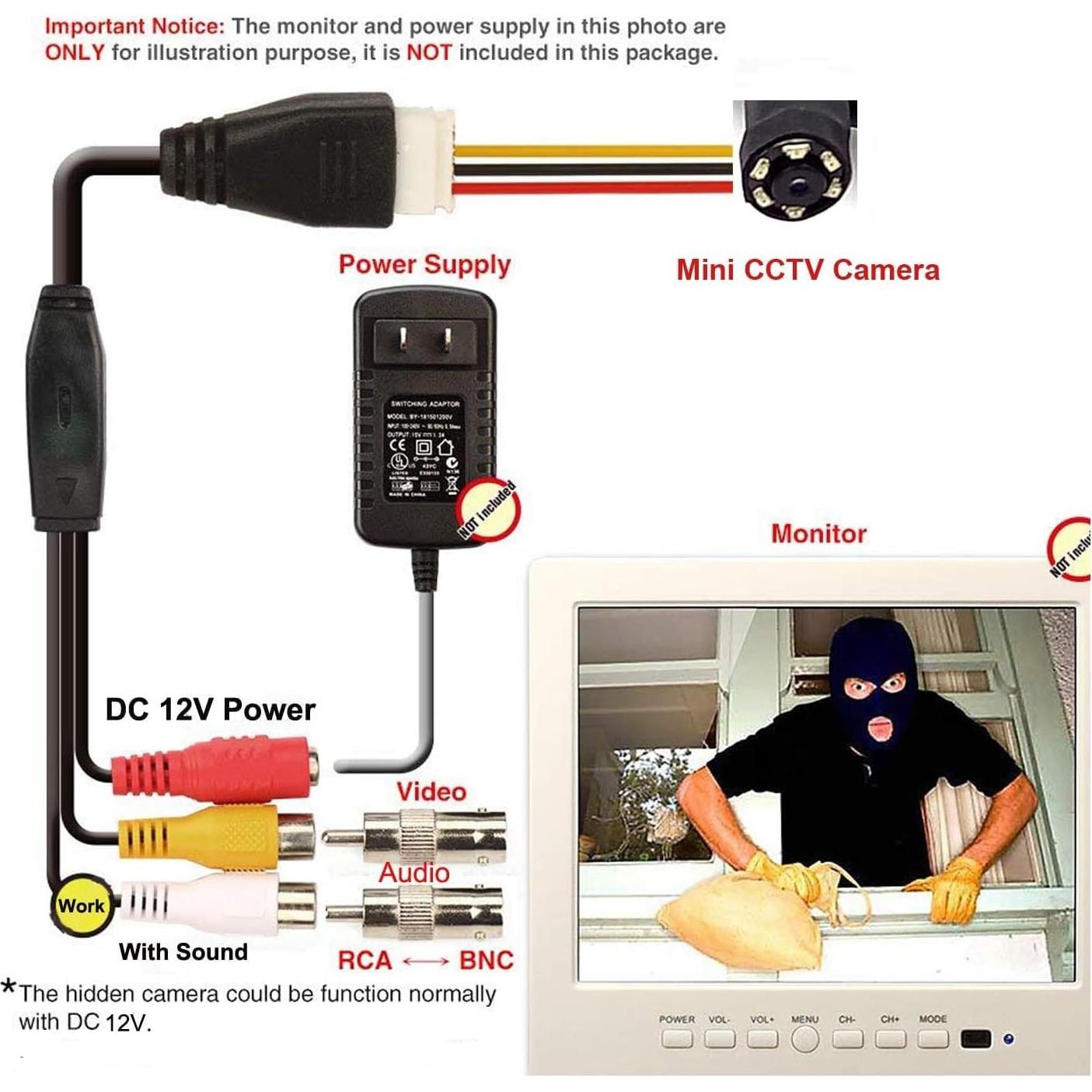 Cámara de Seguridad Mini Pinhole 1000TVL ShenZhen 90° Infrarrojos