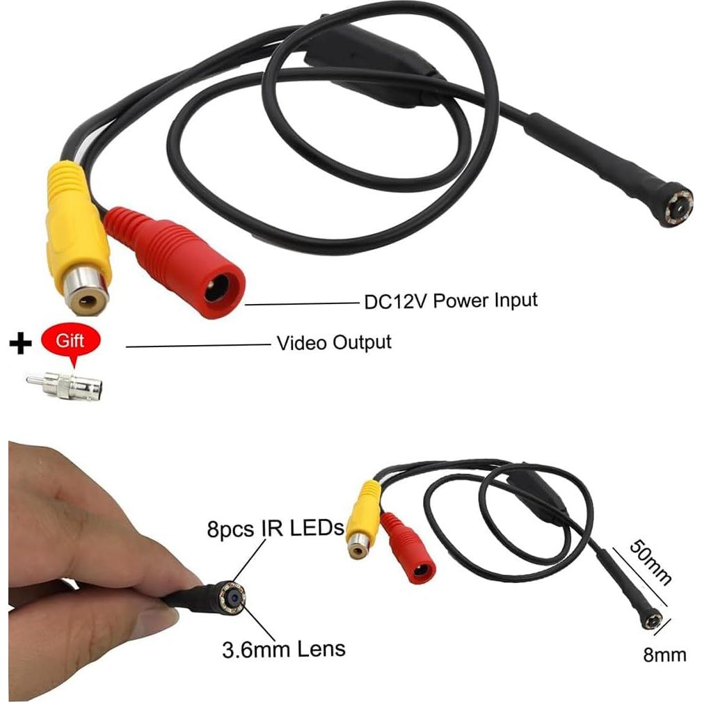 Cámara de Seguridad Mini Pinhole 1000TVL ShenZhen 90° Infrarrojos