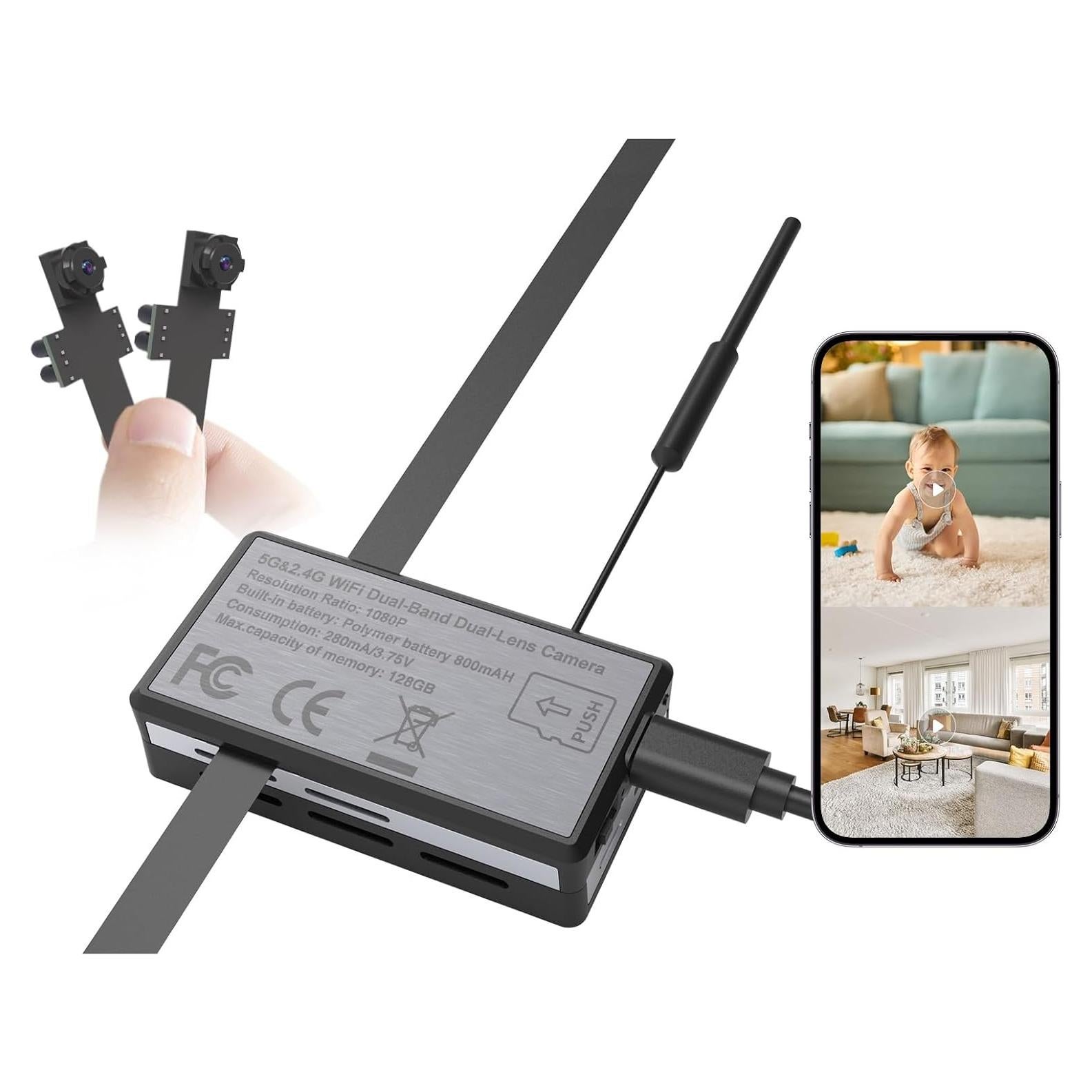 Cámara Espía WiFi 1080P Doble Lente Shenzhen W88-1