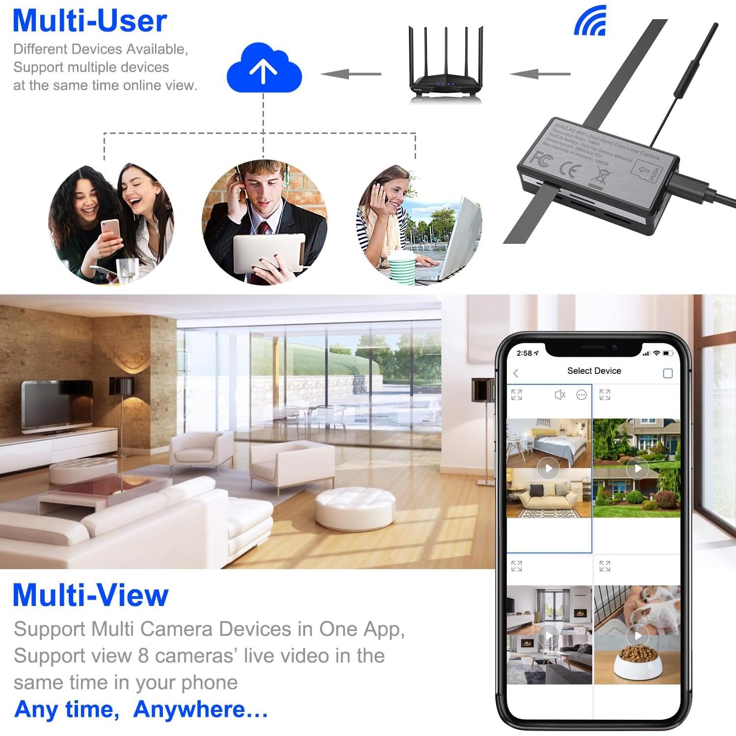 Cámara Espía WiFi 1080P Doble Lente Shenzhen W88-1
