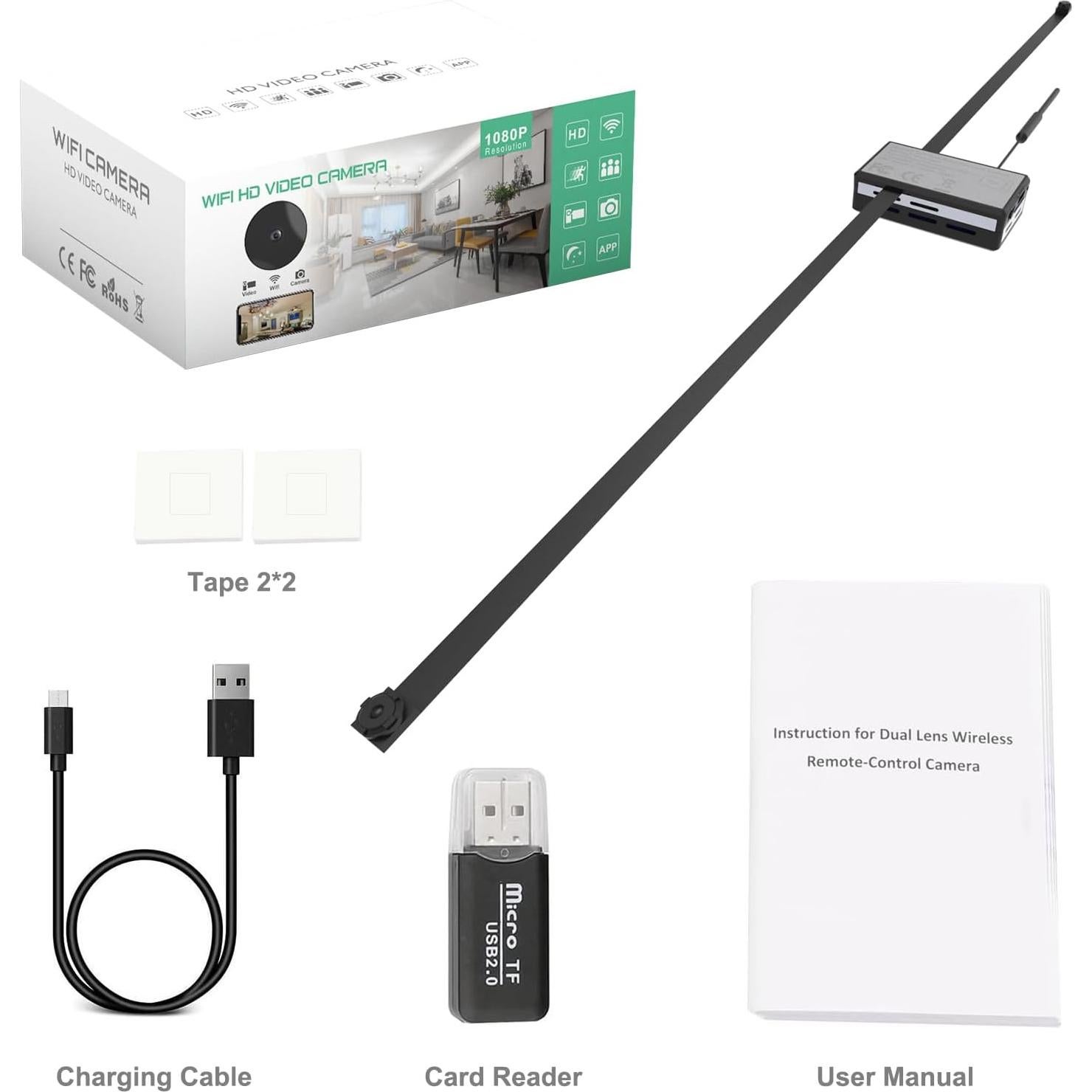 Cámara Espía WiFi 1080P Doble Lente Shenzhen W88-1