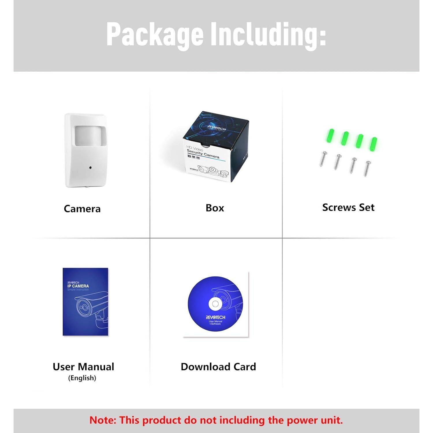 Cámara IP POE 3MP Revotech con Visión Nocturna y Lente 3.7mm