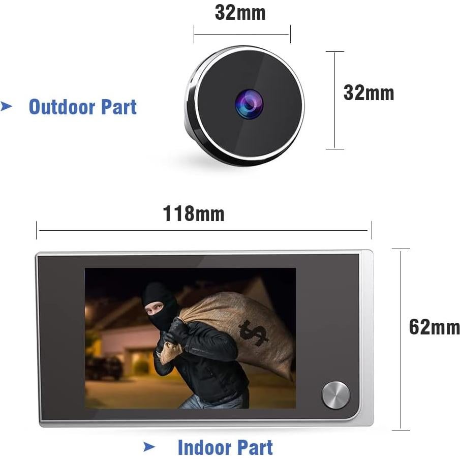 Cámara de Mirilla Digital NAIERDI 120° Pantalla LCD 3.5"