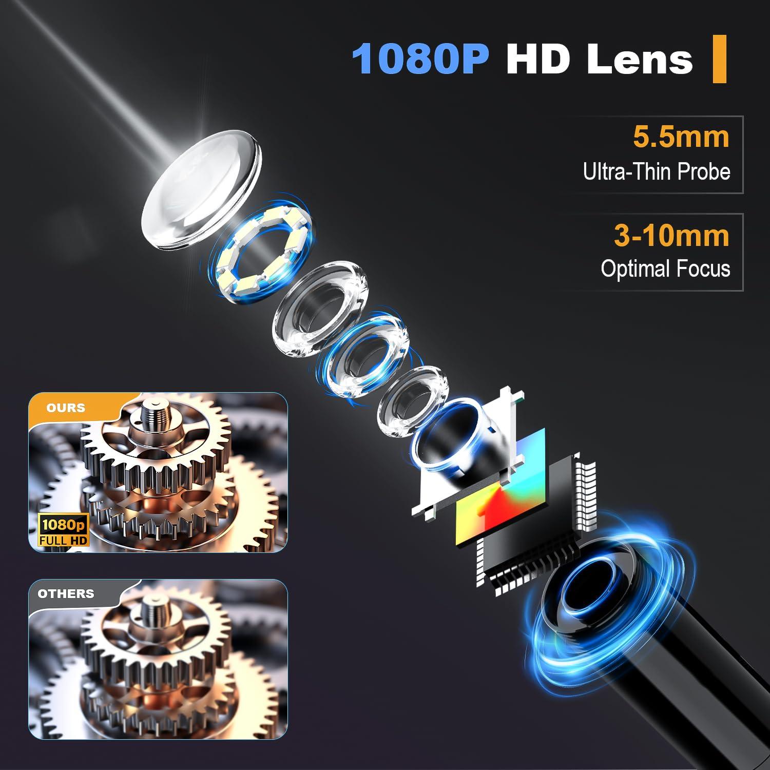 Cámara Endoscópica TGJOR 4.3" 1080P con Luz y Sonda de 5m