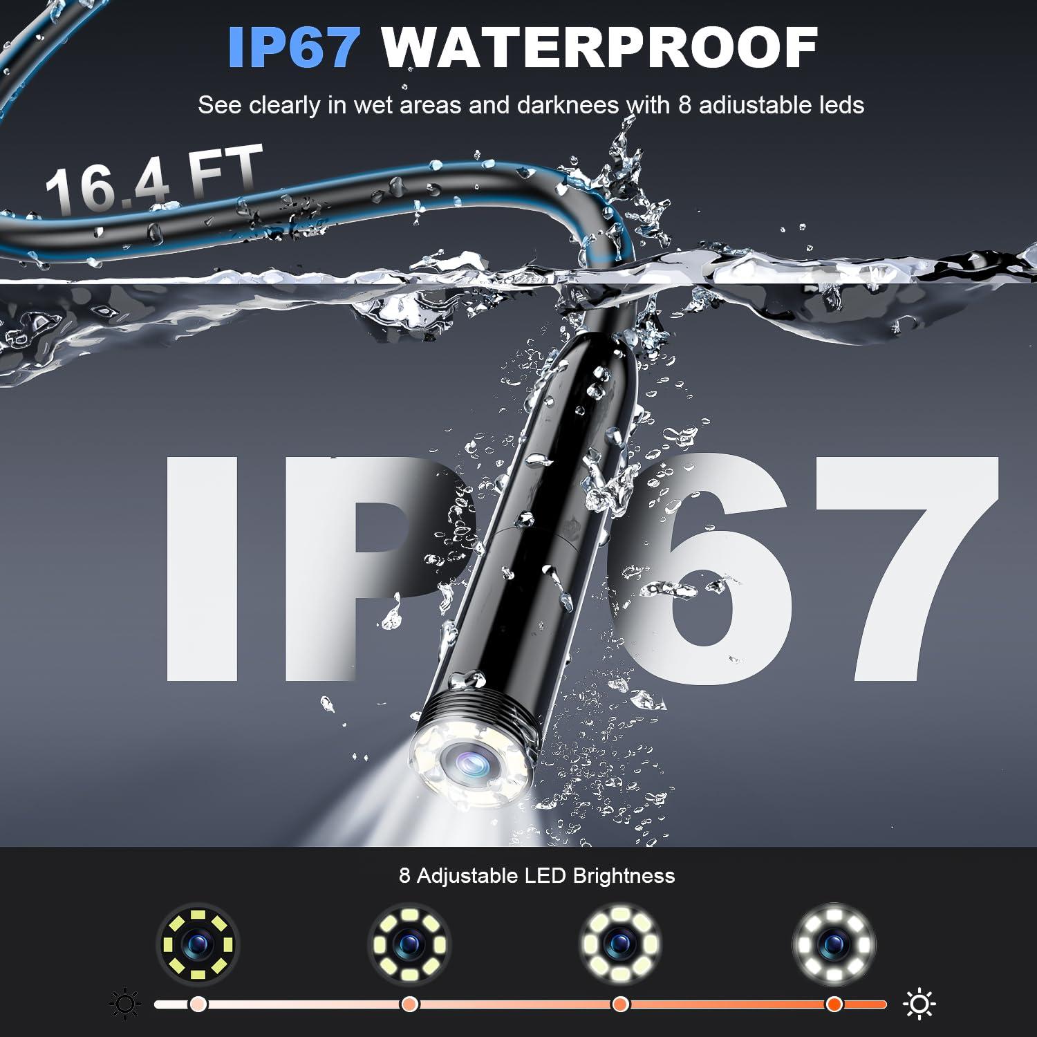 Cámara Endoscópica TGJOR 4.3" 1080P con Luz y Sonda de 5m