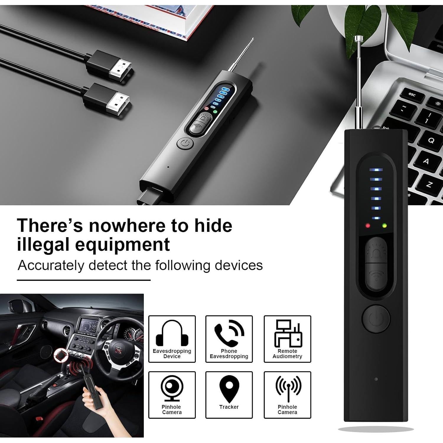 Detector de Cámara Oculta Muayb X13, Protección Privacidad