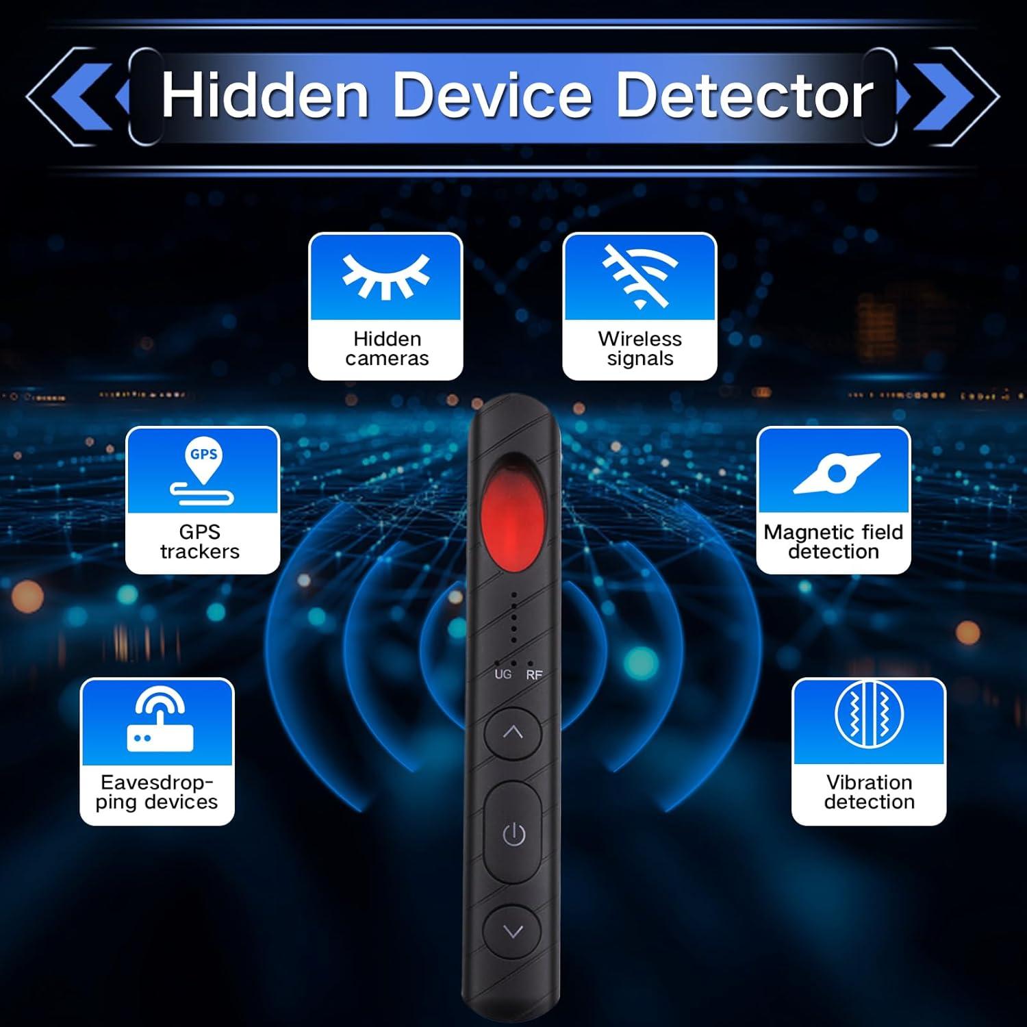 Detector de cámaras ocultas AiLuce portátil 5 niveles sensibilidad