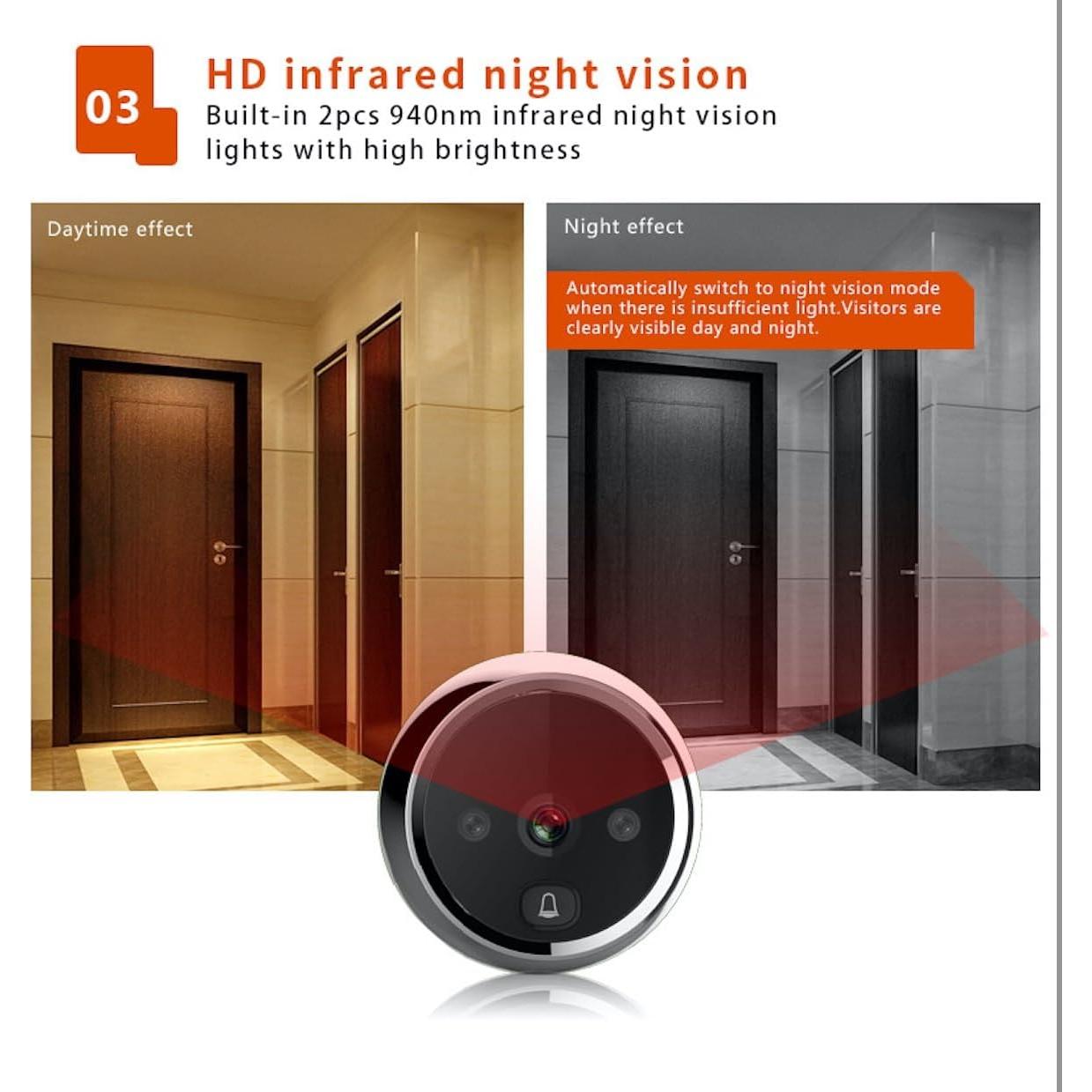 Visor de Puerta Digital 3" Digitsea con Batería 1200mAh