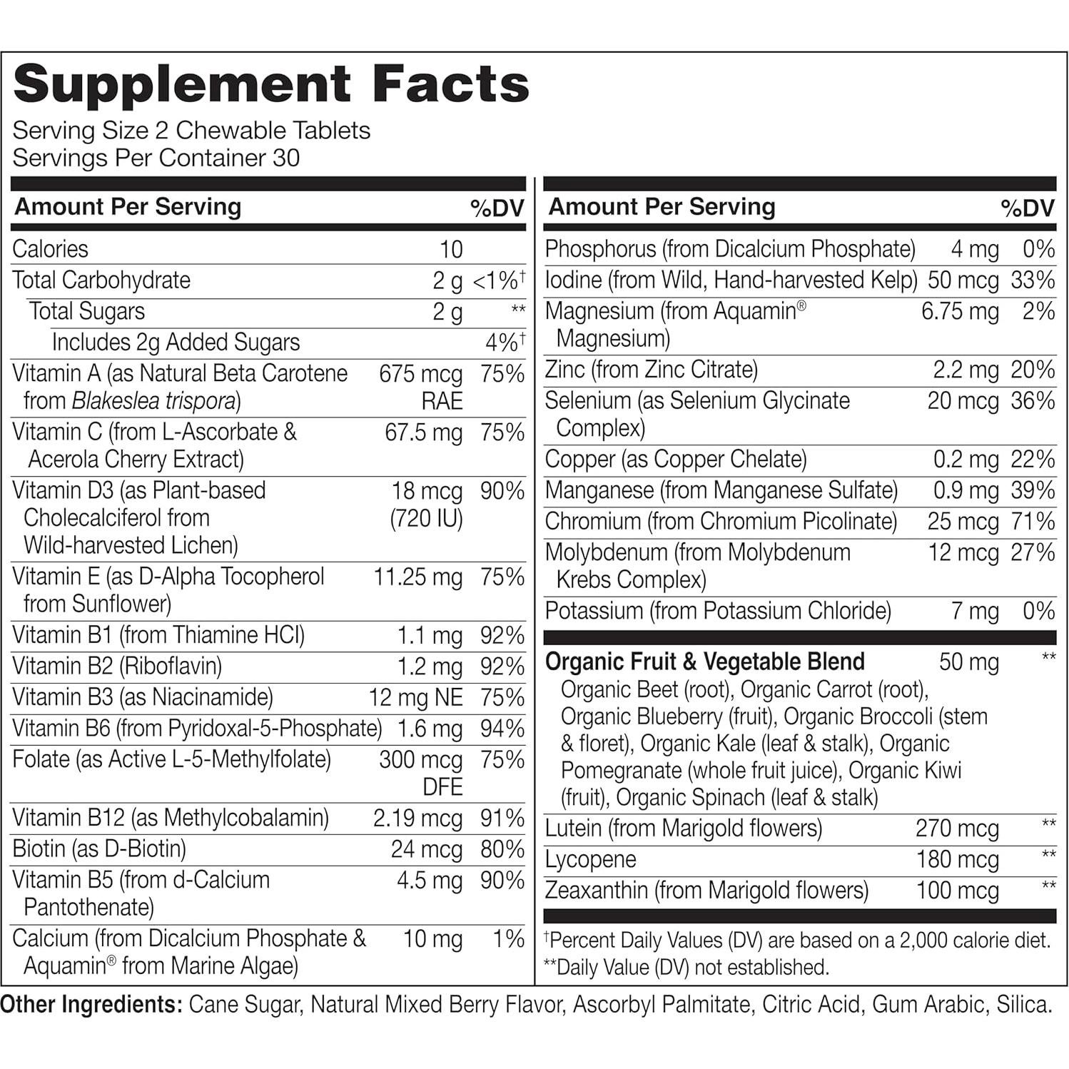 Multivitamina Masticable para Niños NATURELO - 60 Tabletas Orgánicas