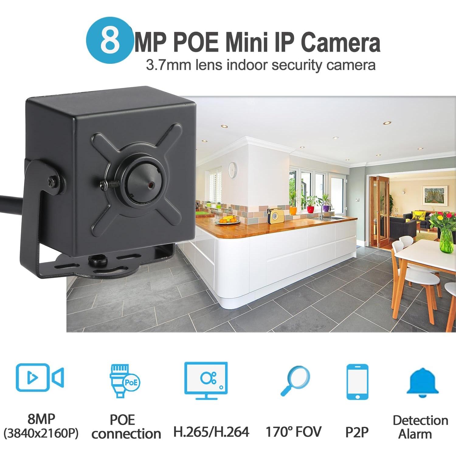 Cámara de Seguridad IP Mini 8MP H.265 REVODATA I706-2-P-HS82