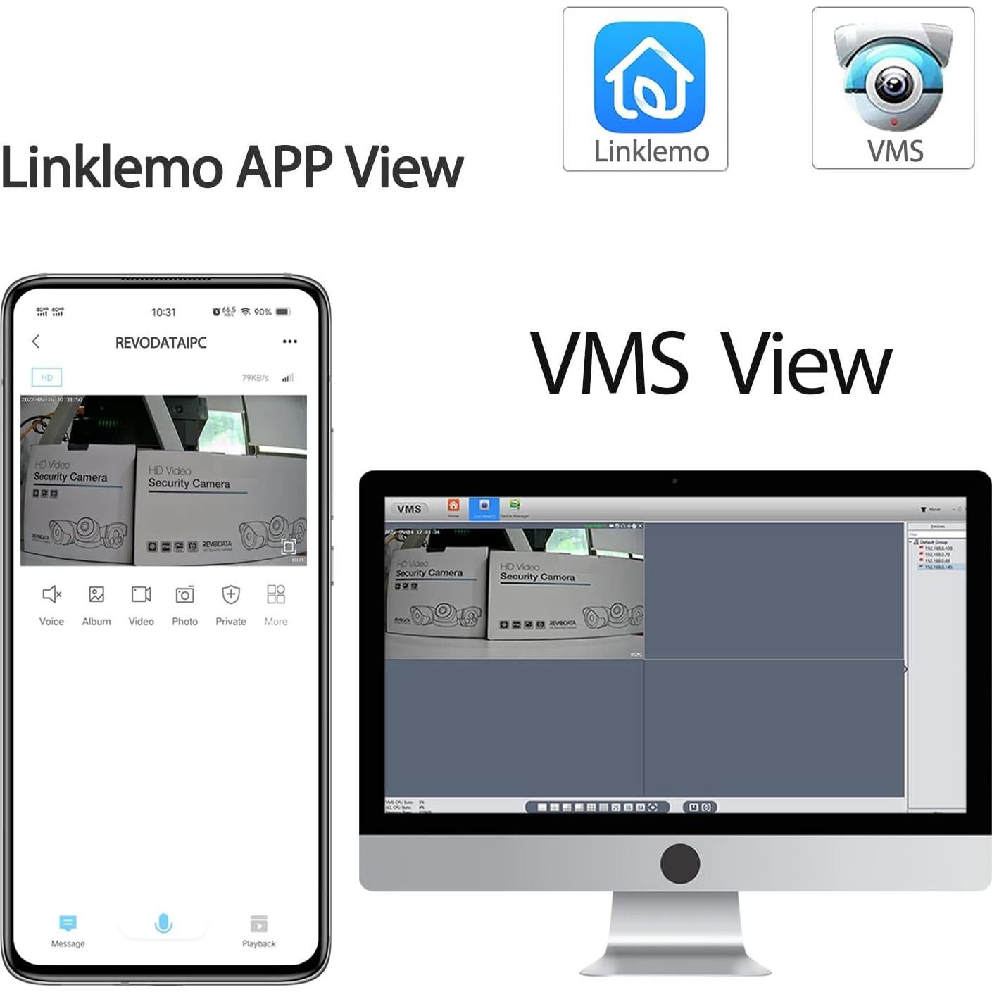 Cámara de Seguridad IP Mini 8MP H.265 REVODATA I706-2-P-HS82