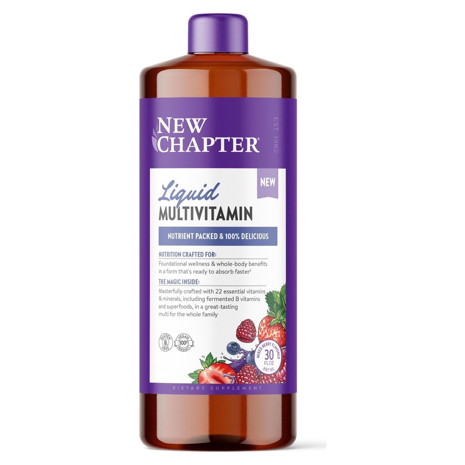 Suplemento Líquido Multivitamínico Nuevo Capítulo 887 ml Frutos Rojos