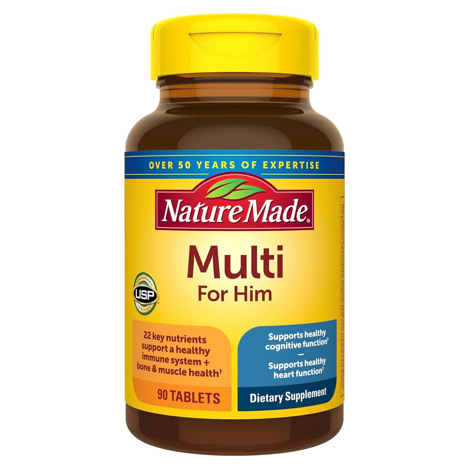 Multivitamina Nature Made Para Él 90 Tabletas Sin Hierro