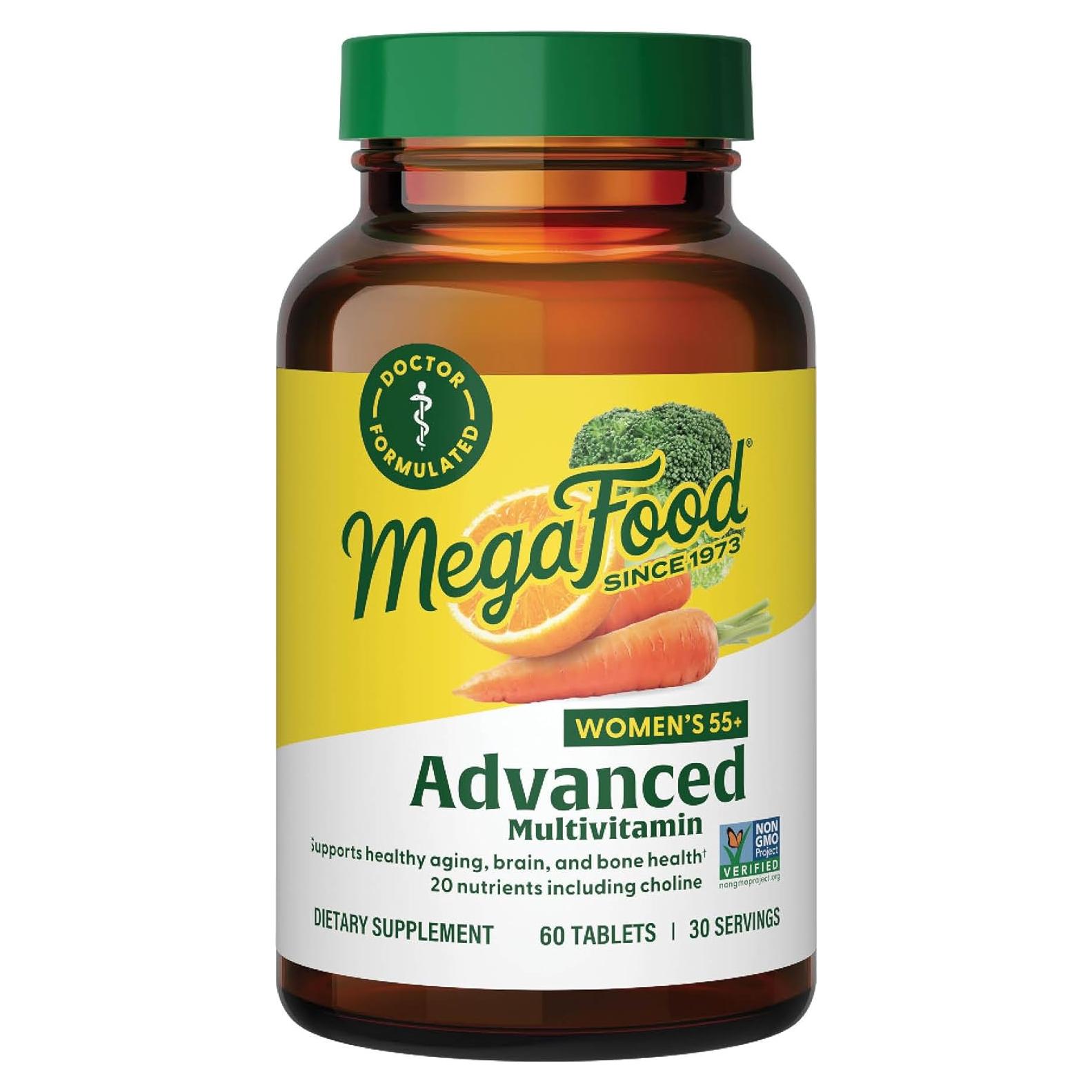 MegaFood Multivitaminas para Mujeres 55+, 60 Tabletas