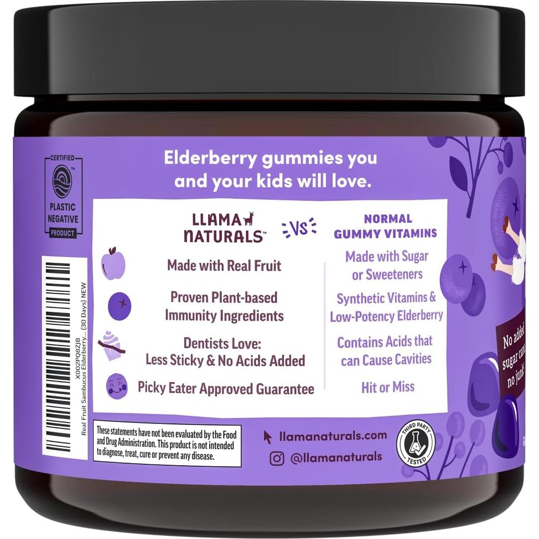 Gomitas de Saúco Naturales Llama 60 Unidades Veganas Inmunidad