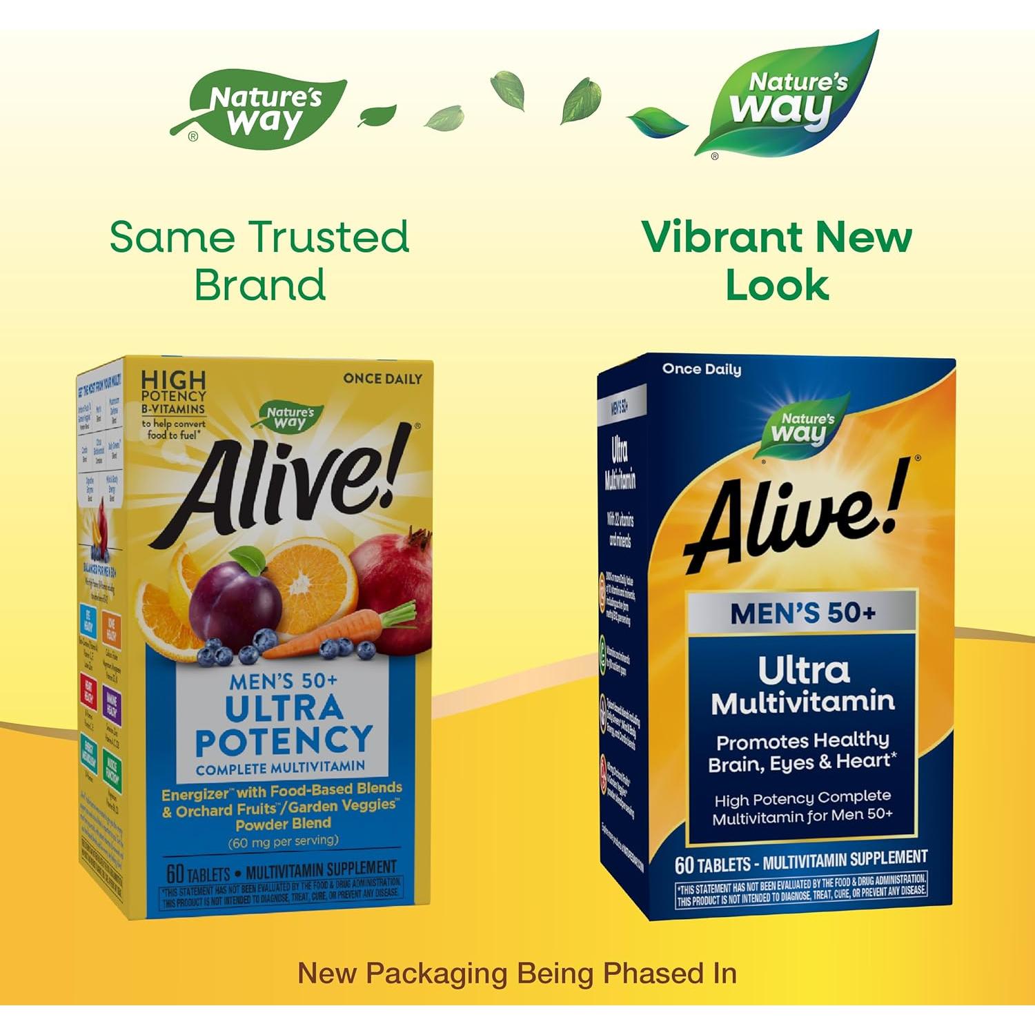 Multivitamina Diaria Ultra Nature's Way para Hombres 50+, 60 Tabletas