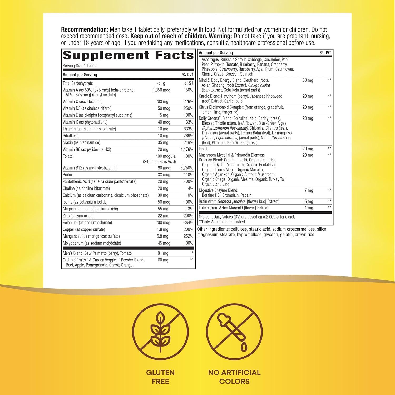 Multivitamina Diaria Ultra Nature's Way para Hombres 50+, 60 Tabletas