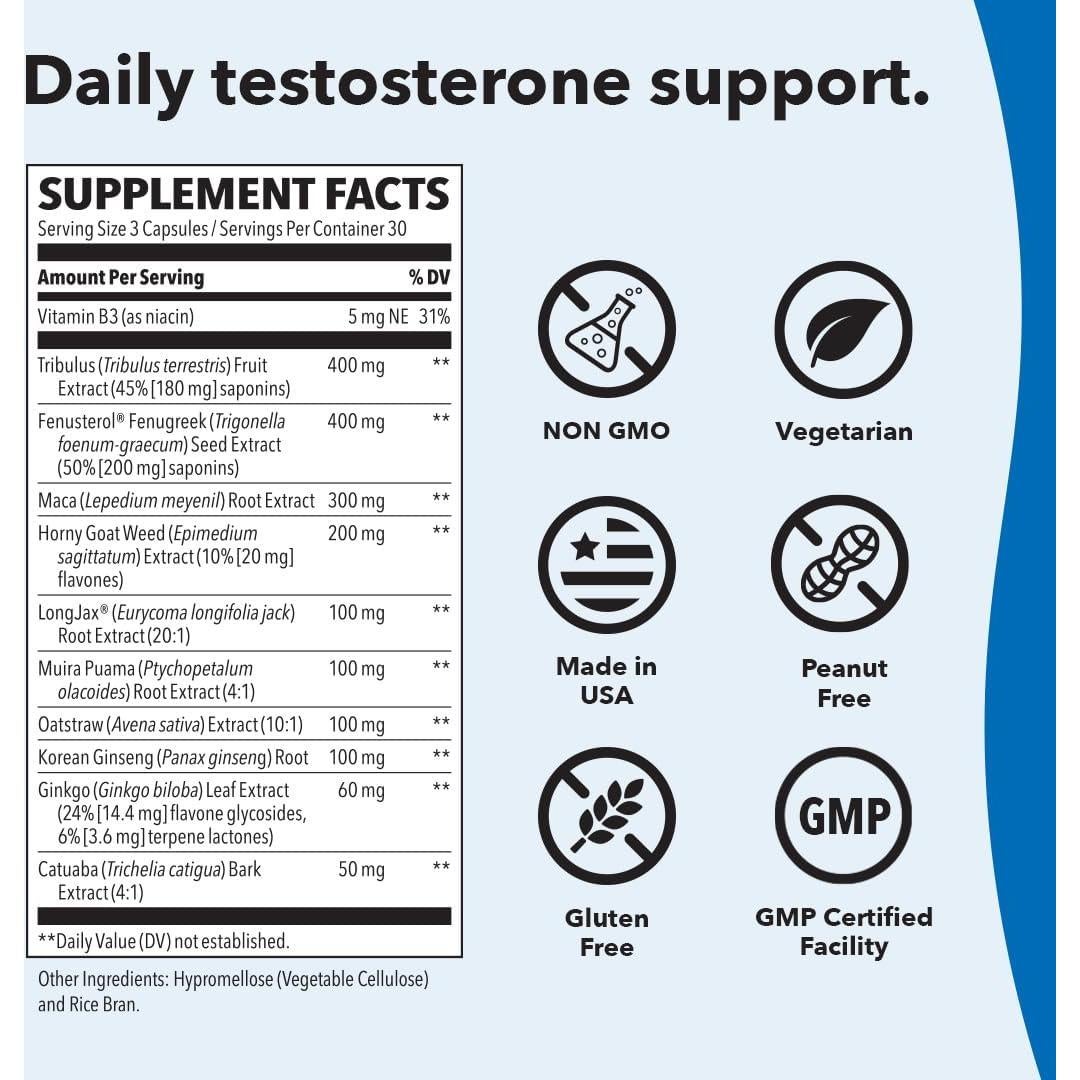LifeSeasons Masculini-T - Suplemento Testosterona 90 Cápsulas