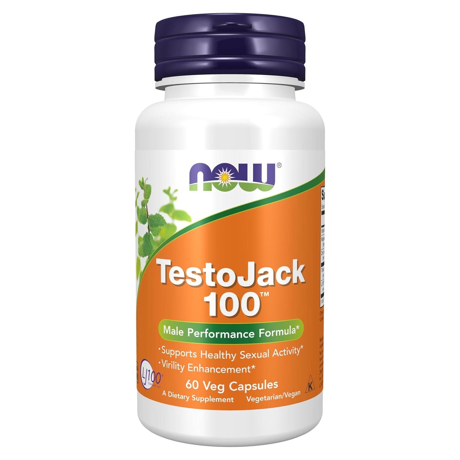 Suplemento TestoJack 100 NOW Foods 60 Cápsulas Veganas