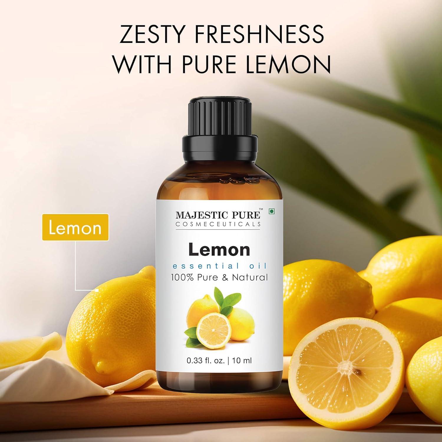 Aceite Esencial de Limón Majestic Pure 29.57 ml - Puro para Aromaterapia