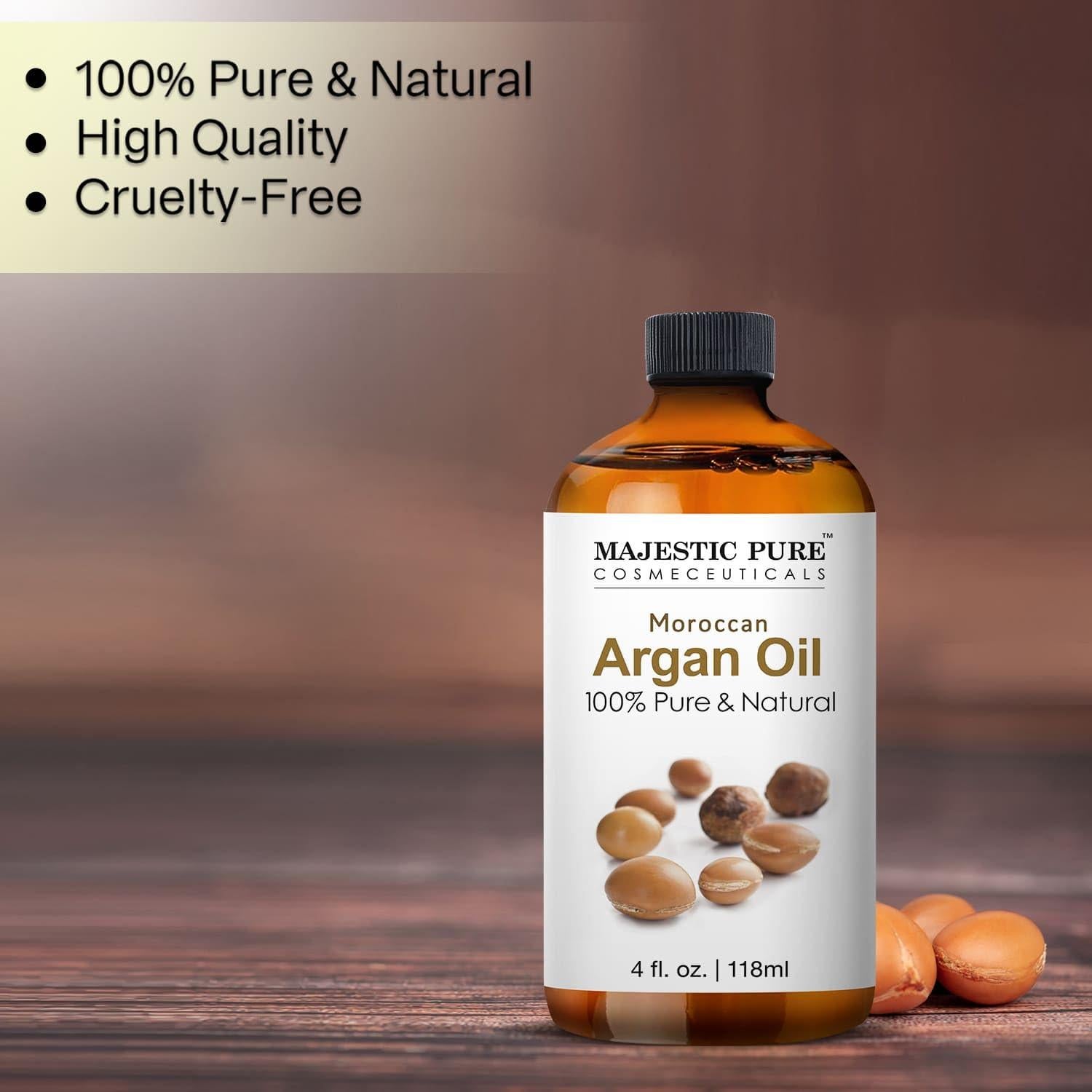 Aceite Esencial de Argán Marroquí Majestic Pure 118 ml - 100% Puro