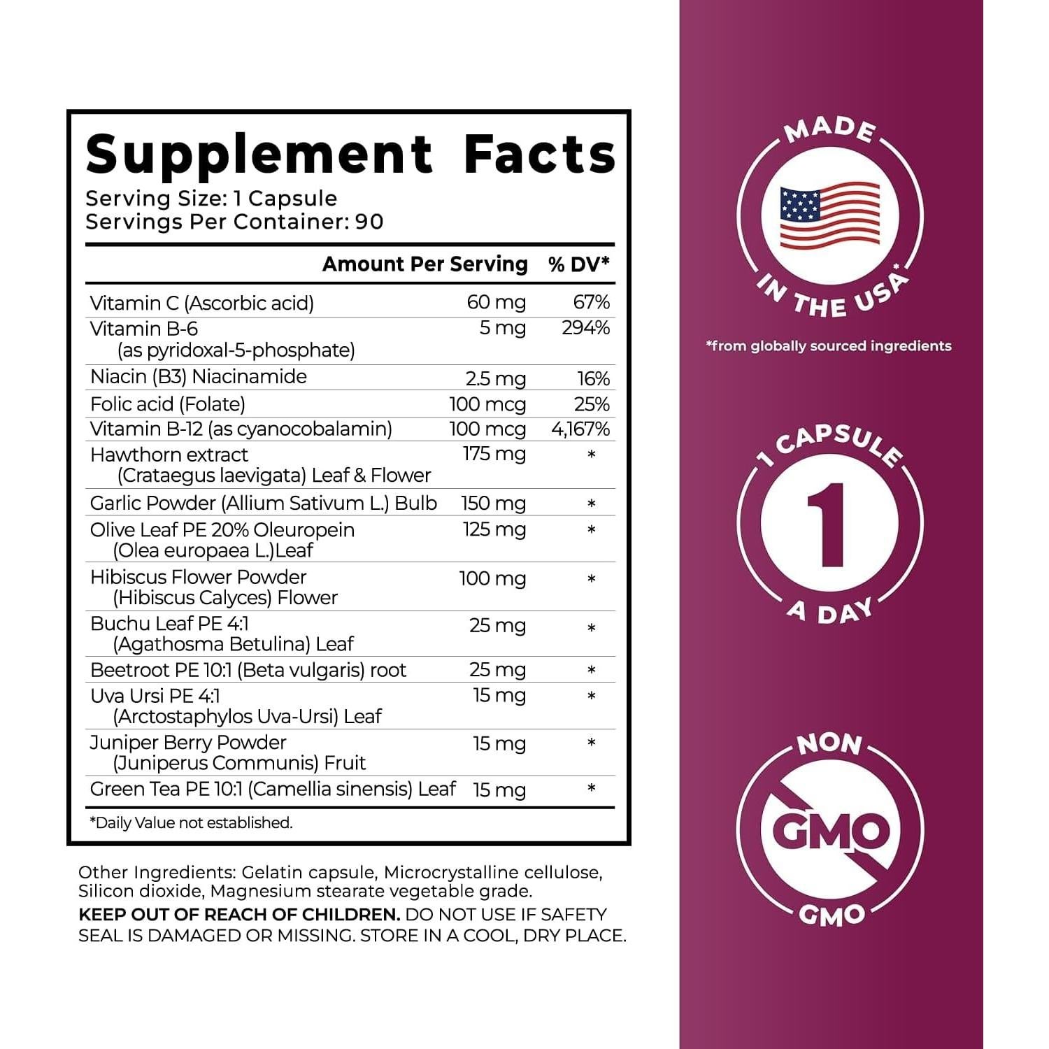 Cápsulas de Remolacha PurePremium 700mg - 90ct Salud Cardiovascular