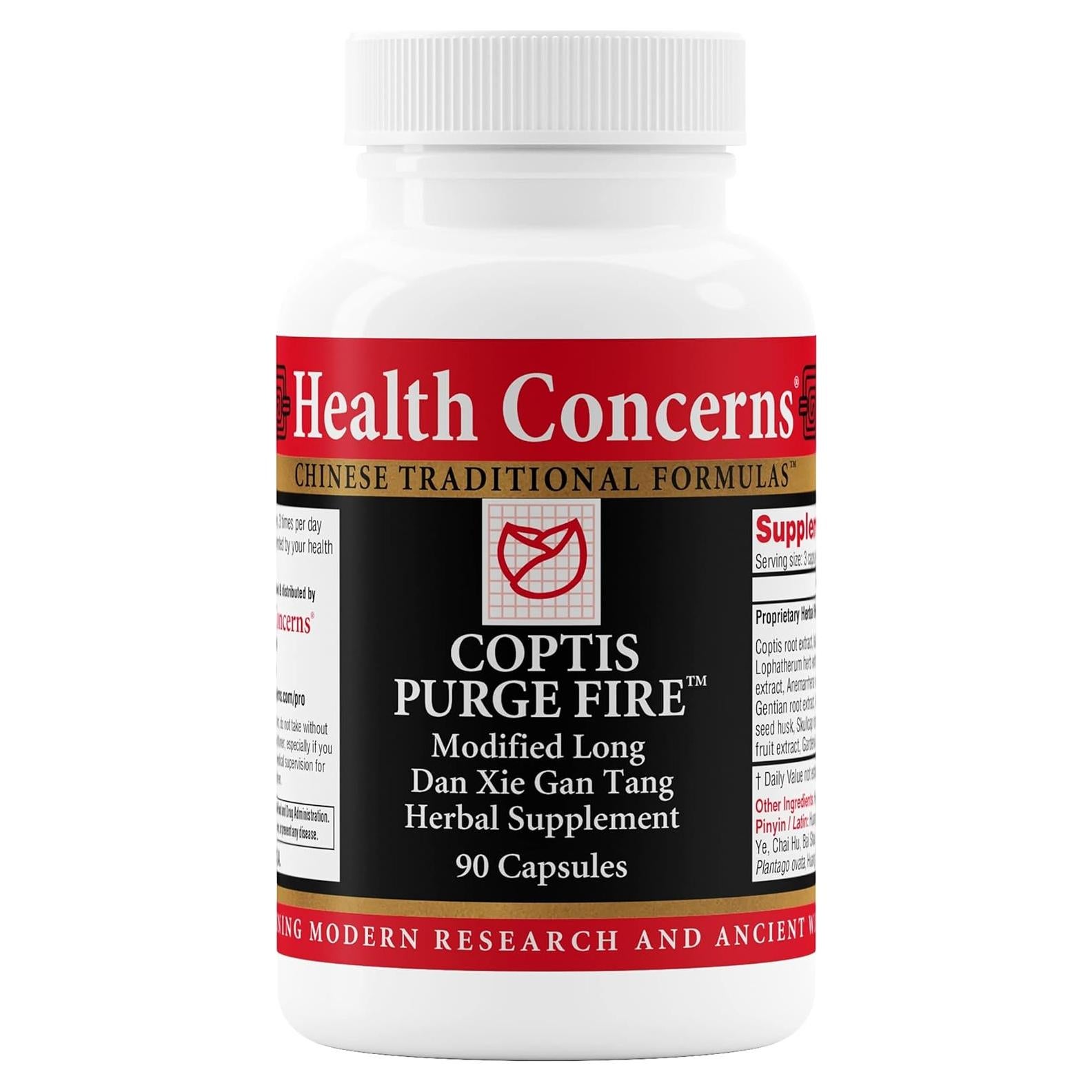 Suplemento Herbal Coptis Purga Fuego Health Concerns - 90 Cápsulas