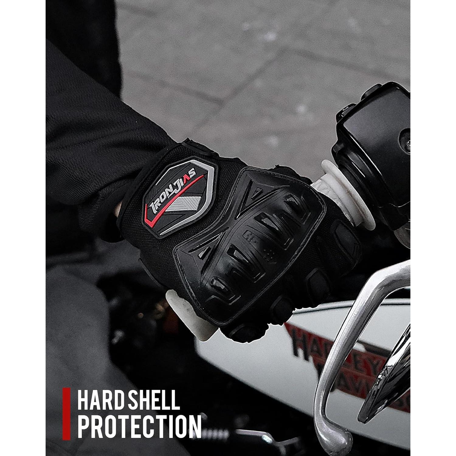 Guantes de Motociclismo BORLENI Táctiles Dedo Completo Medianos