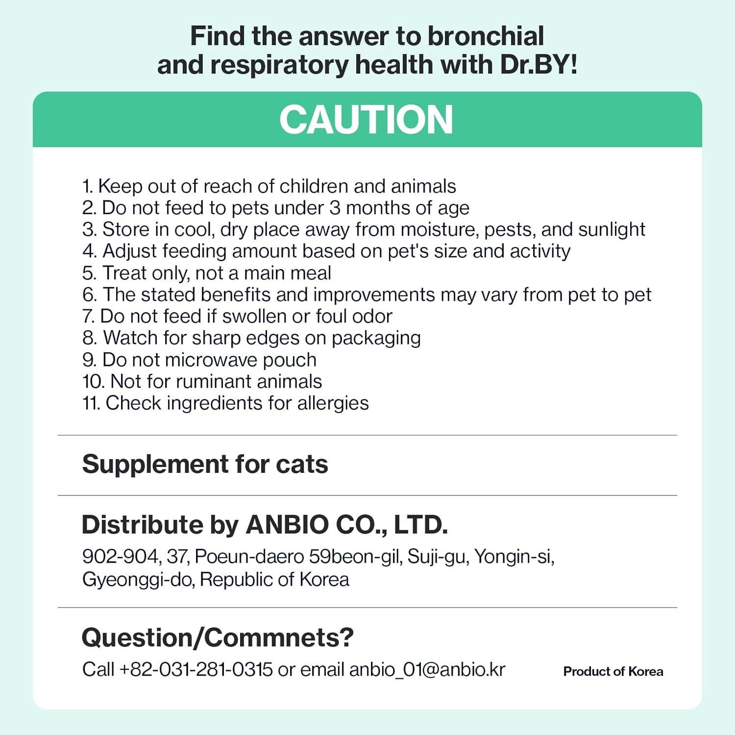 Suplemento Broncial para Gatos Dr.by Cat 241.5g Alivio Respiratorio