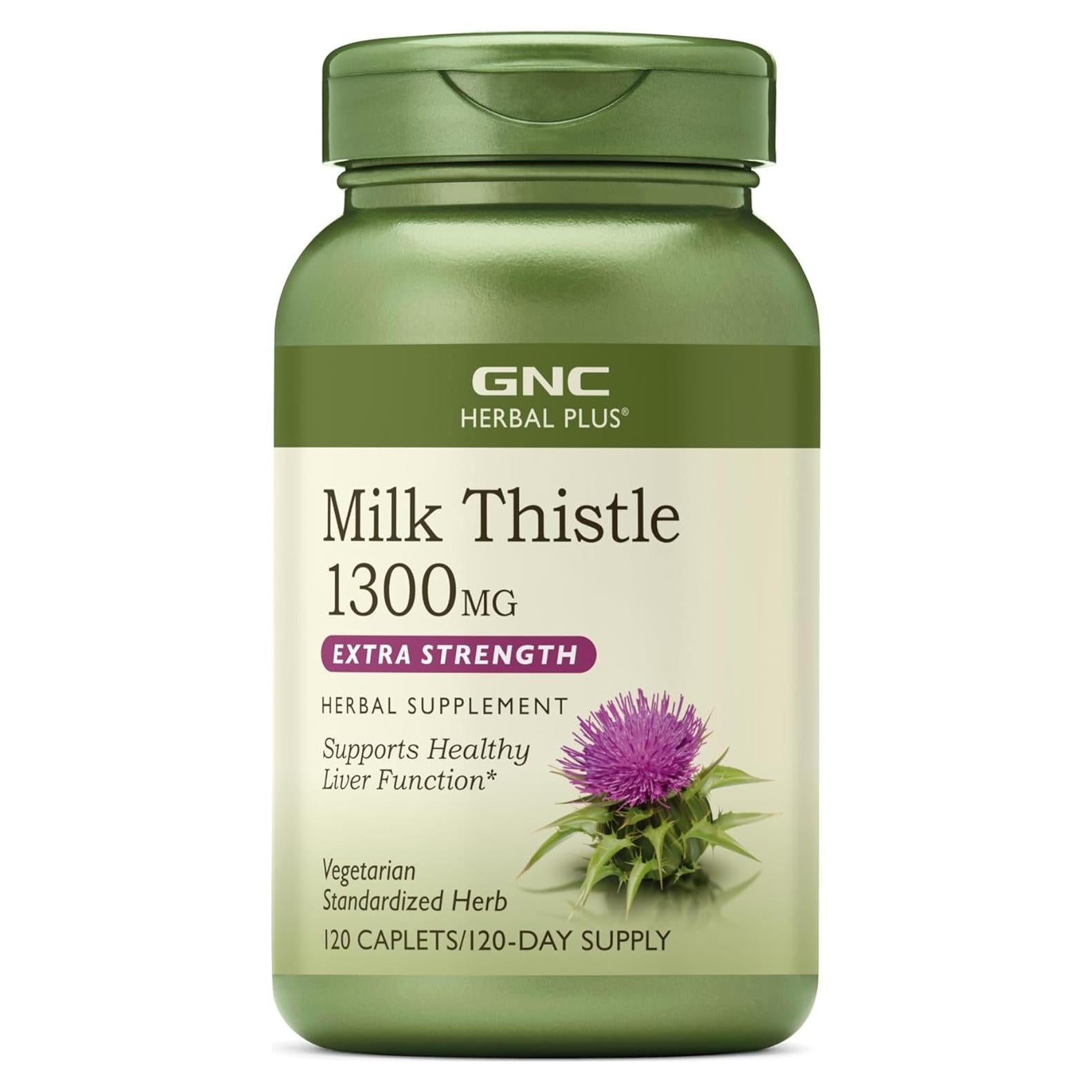 Suplemento Cardo Mariano GNC Herbal Plus 1300mg 120 Porciones