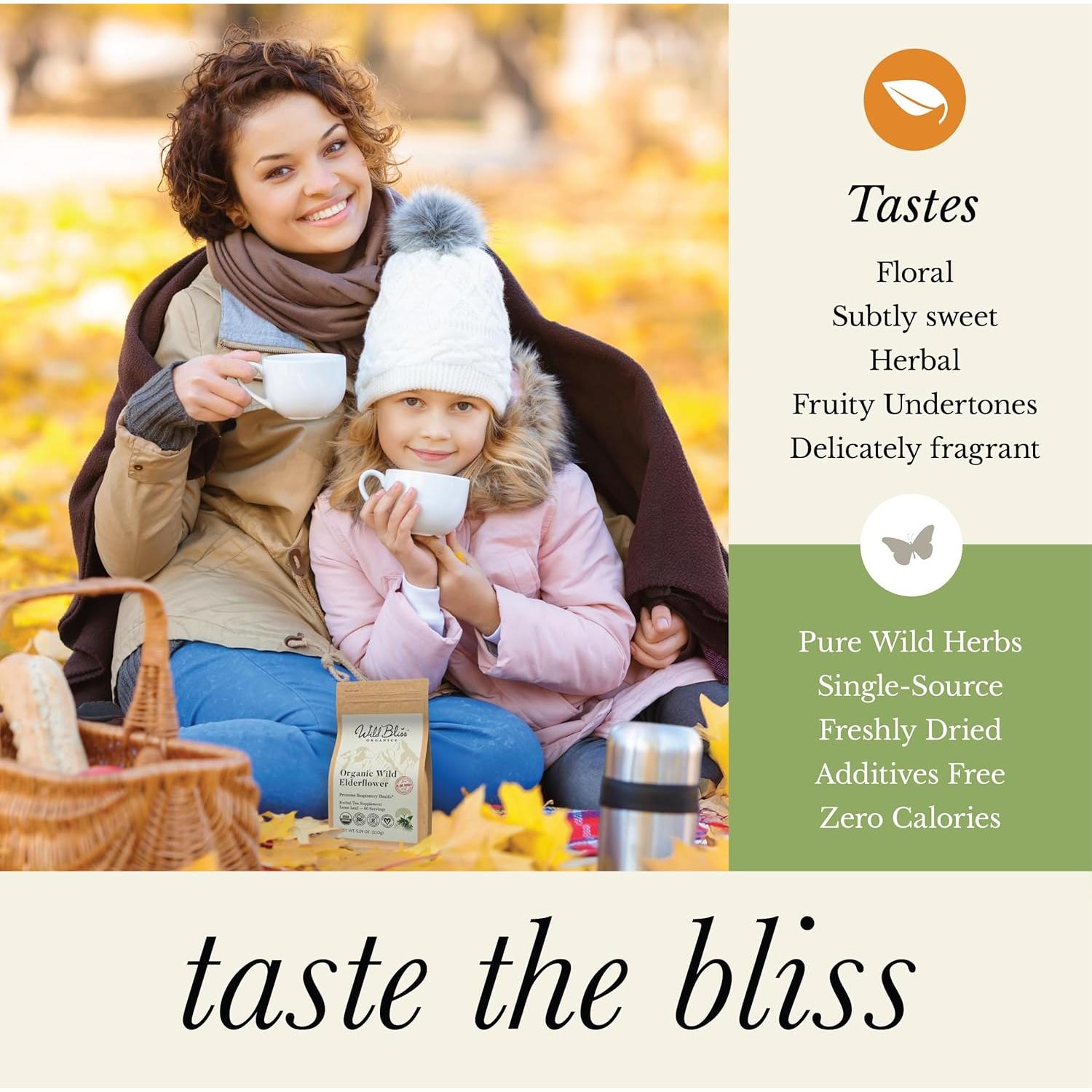 Té de Flor de Saúco Orgánico Wild Bliss - 60 Porciones - 150.5g