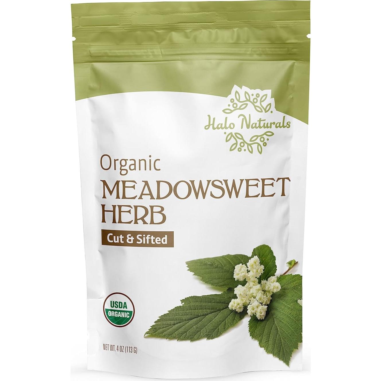 Hierba de Meadowsweet Orgánica Halo Naturals 113g Certificada