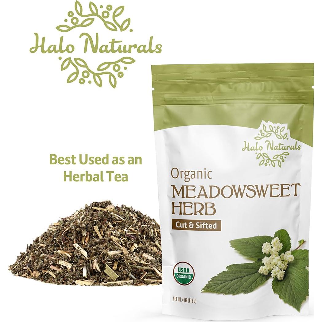 Hierba de Meadowsweet Orgánica Halo Naturals 113g Certificada