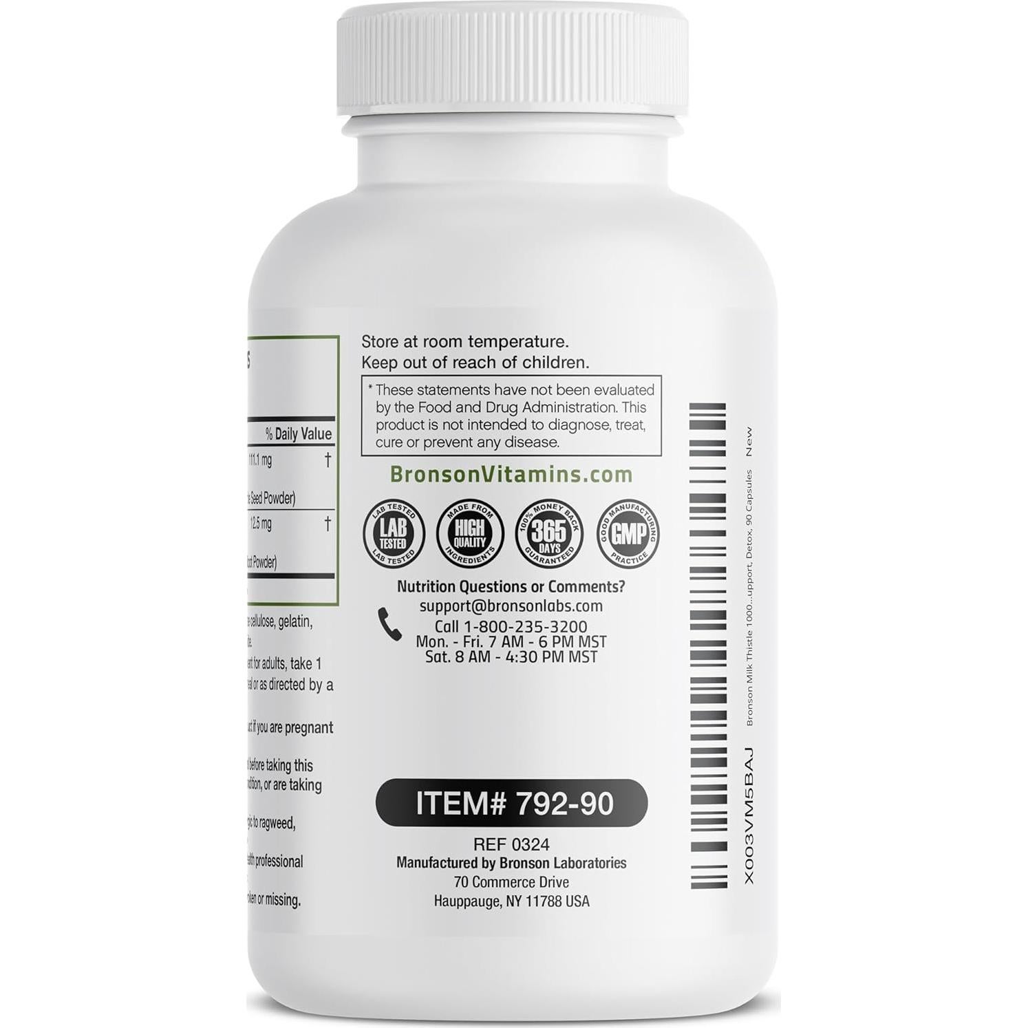 Bronson Cardo Mariano 90 Cápsulas - Apoyo Hepático y Antioxidante