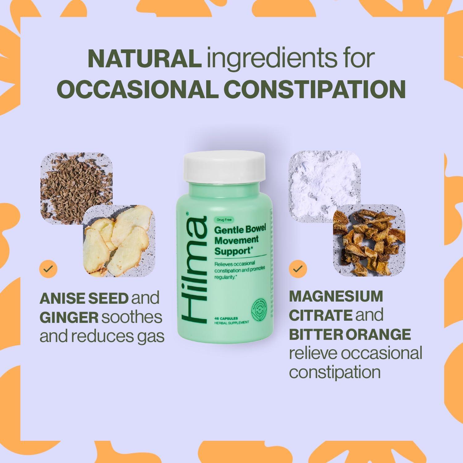 Hilma Dúo de Movimiento Diario y Alivio de Gas - 50 Cápsulas