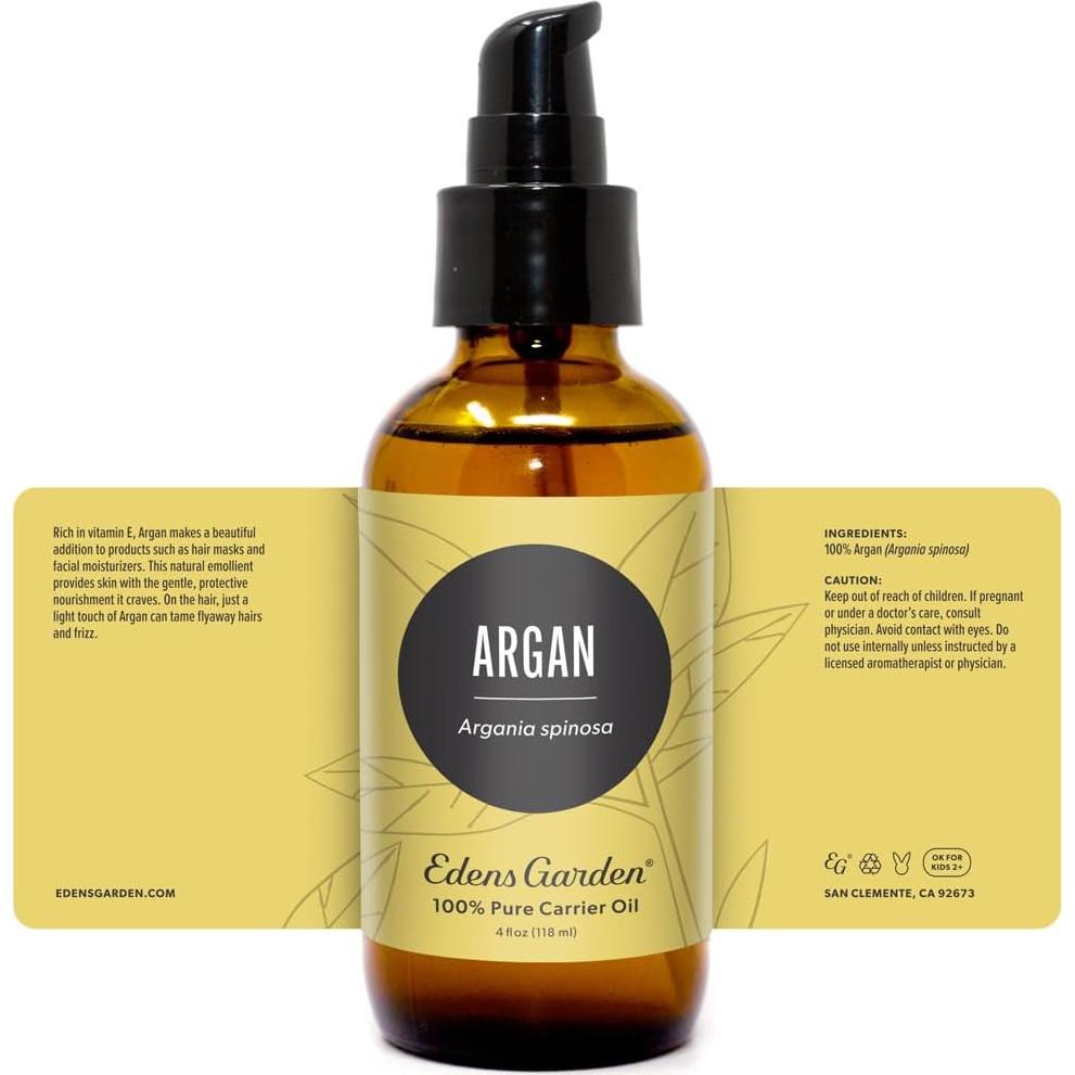 Aceite Portador de Argán Edens Garden 118 ml - Puro y Prensado en Frío