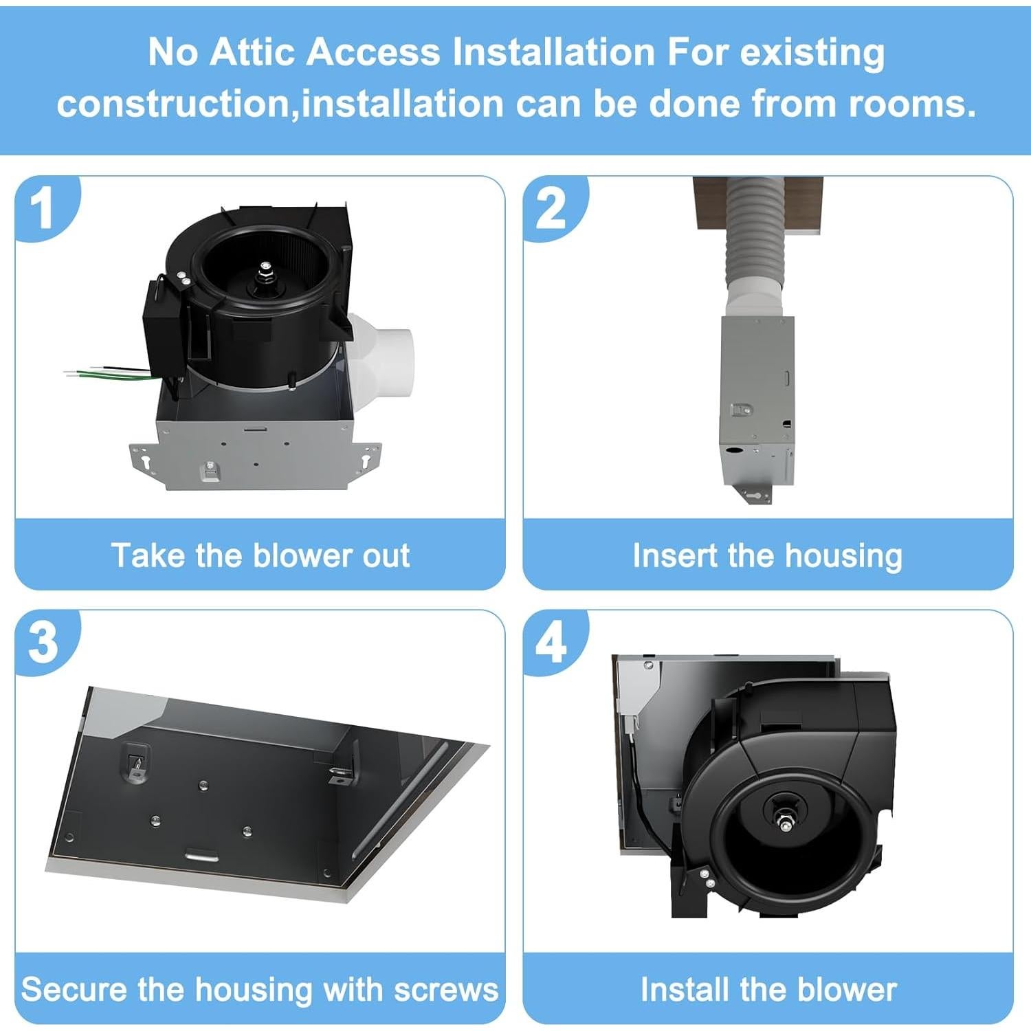 Ventilador de Baño Tech Drive 50CFM 1.2Sone Silencioso