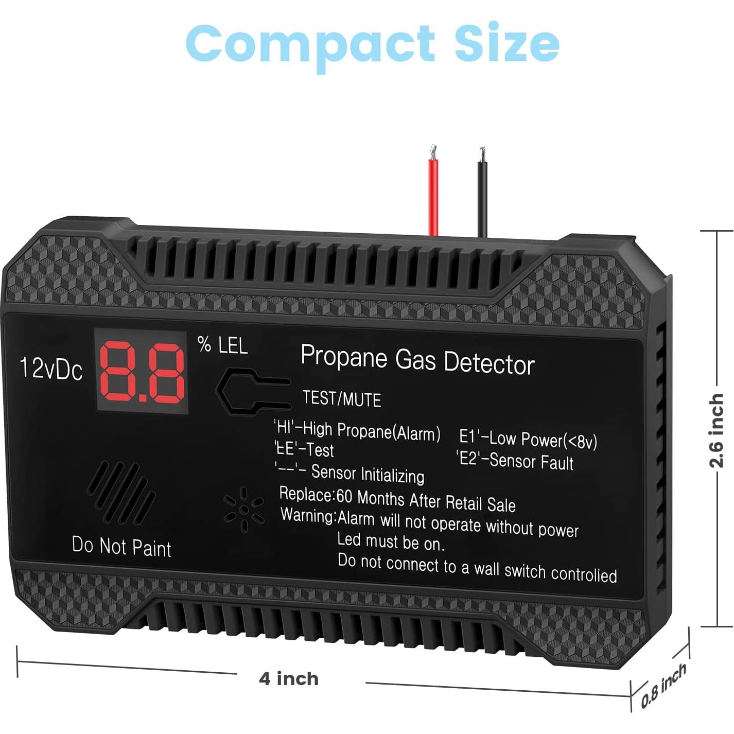 Detector de Gas Propano Funomo RVPD-1 12V Alarma 85dB