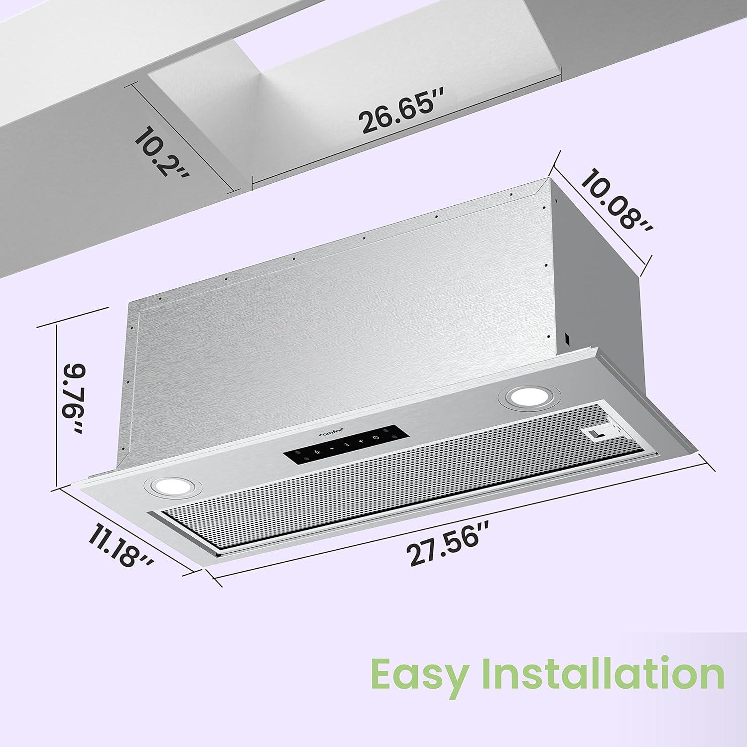 Campana Extractora Comfee 27" Acero Inoxidable 450 CFM Táctil