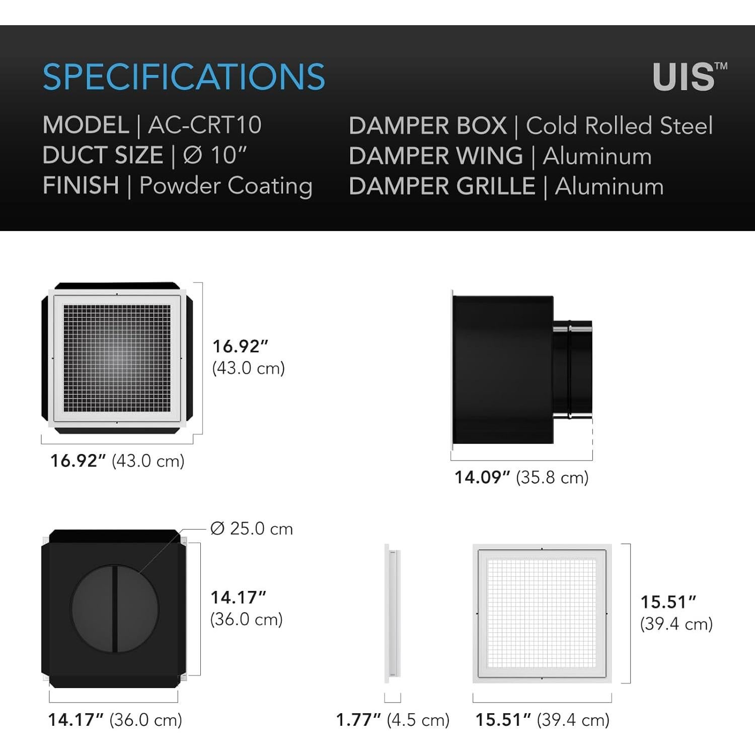 Ventilador de Techo AC Infinity Cloudtray T10 1200 CFM WiFi