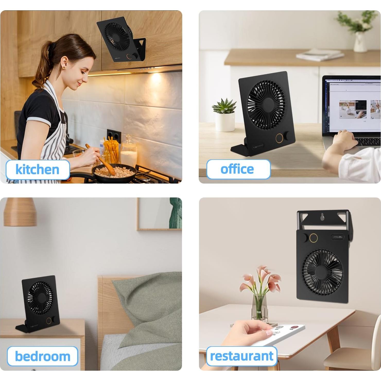 Ventilador de Mesa USB VEMONT Recargable 5000mAh Silencioso