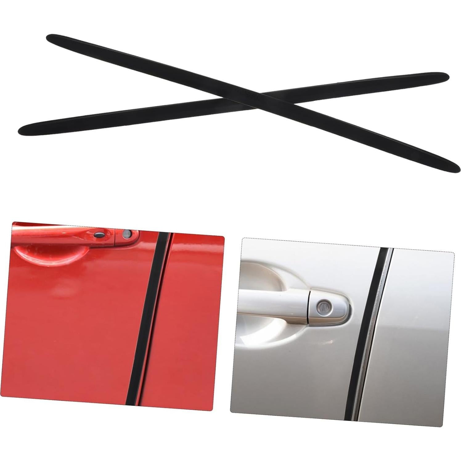 2 Tiras Protectoras de Borde de Puerta de Silicona Genérico Negro