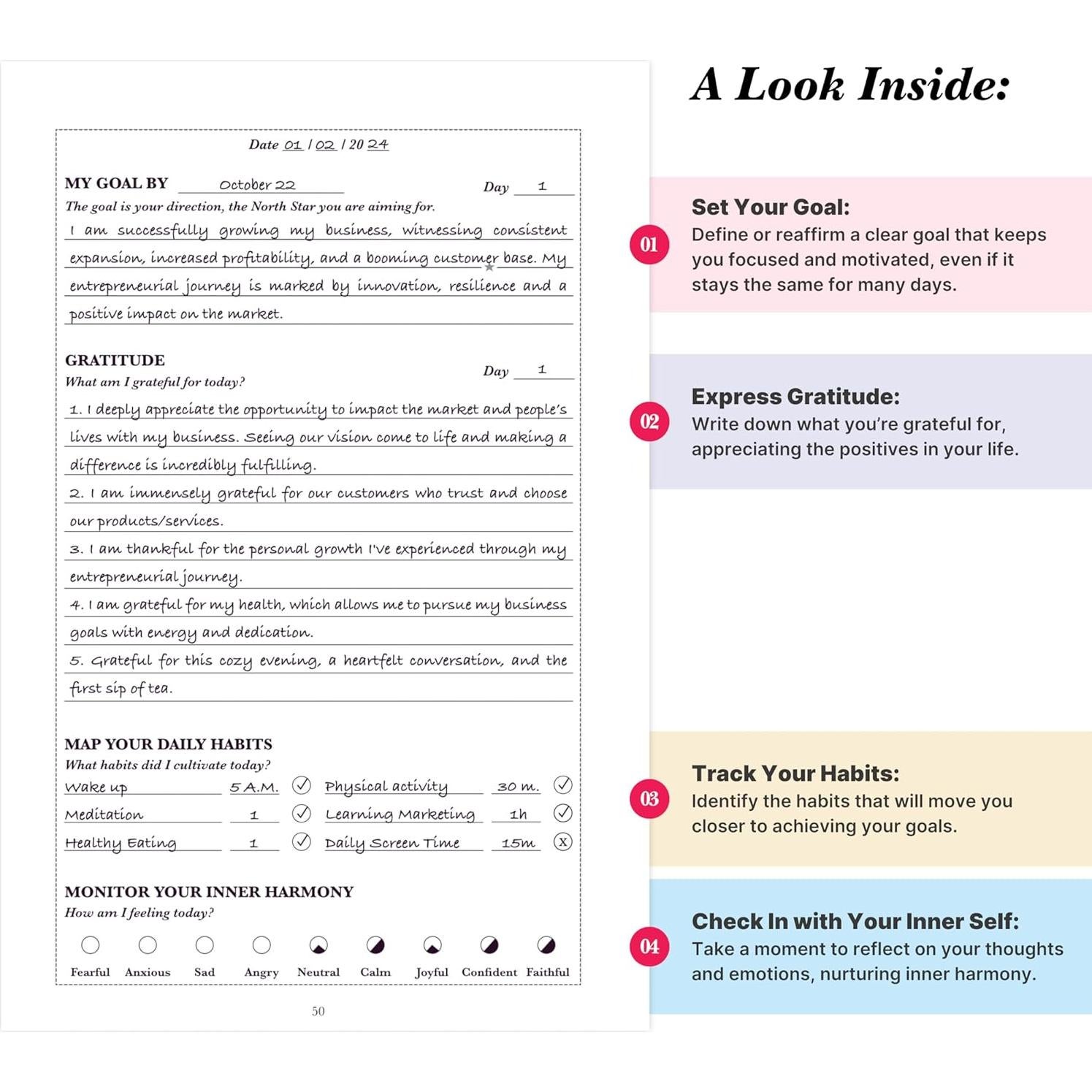 Diario de Gratitud iAmEvolving A5 Negro - Desarrollo Personal